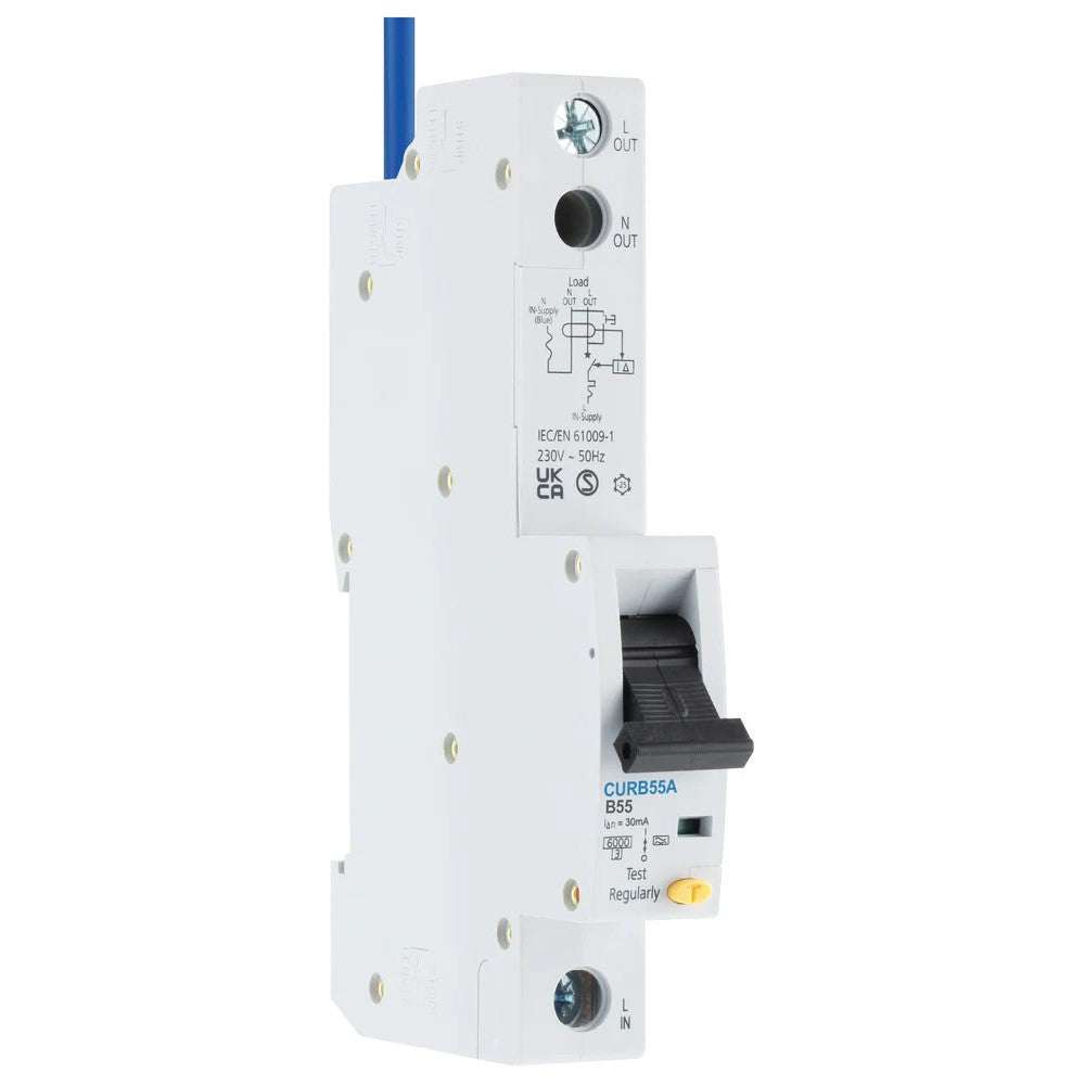 BG Fortress Type A Tall RCBO 55A CURB55A - 55 Amp Circuit Breaker for Home & Commercial Electrical Safety Protection | Ideal for Panel Upgrades and Power Distribution Systems