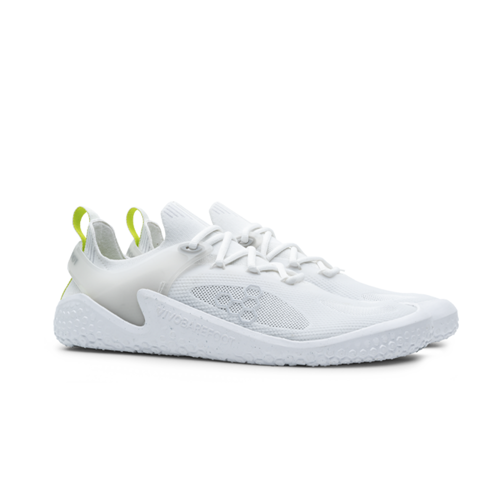 Vivobarefoot Motus Strength Women's Barefoot Shoes - Bright White/Grey | Lightweight & Flexible for Cross Training, Gym & Fitness Workouts