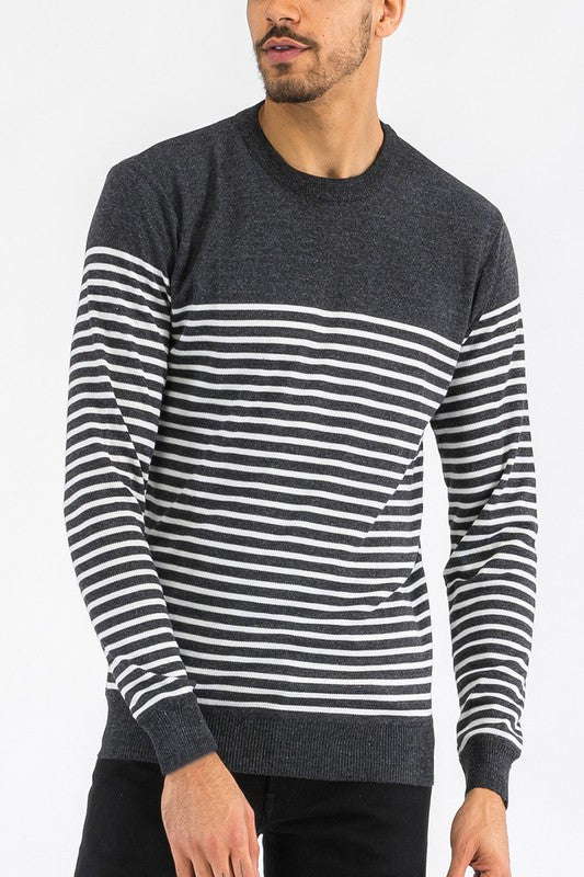 Round Neck Striped Sweater for Women - Cozy & Stylish Knit Pullover for Fall & Winter Fashion