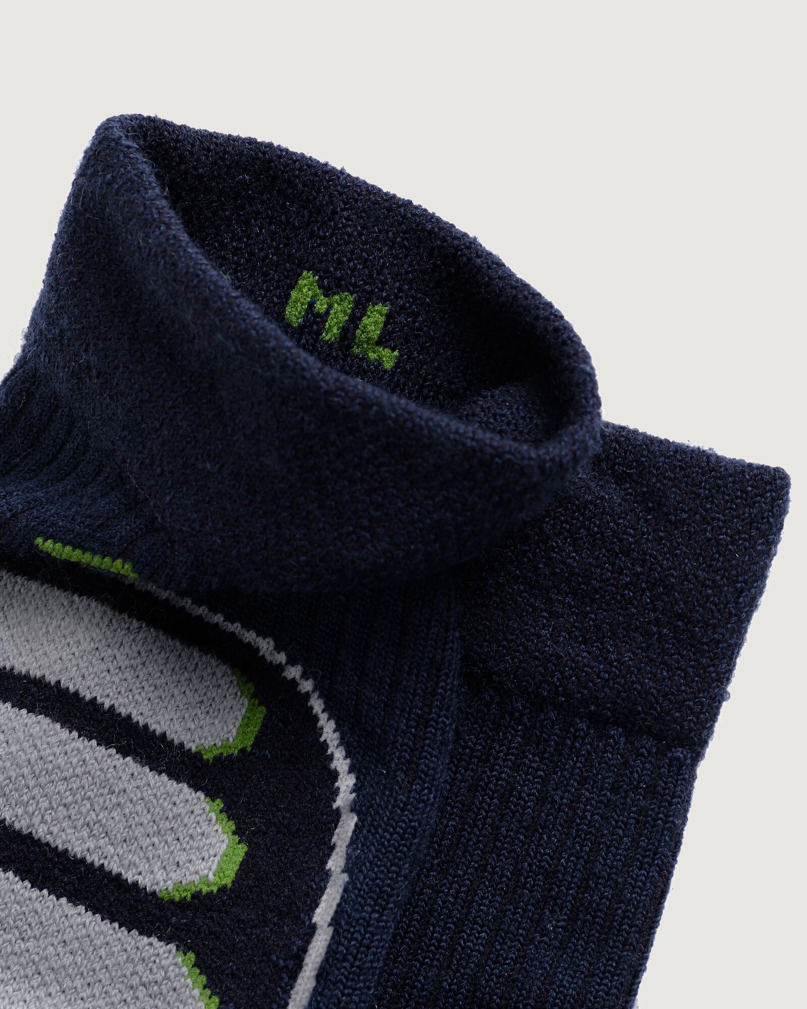 NuYarn Ergonomic Quarter Crew Hiking Socks for Men & Women - Breathable Moisture-Wicking Outdoor Socks in Midnight Navy - Perfect for Hiking, Camping & Trail Running
