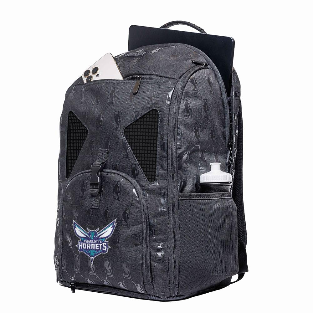 NBA Basketball Backpack with Separate Shoe Compartment - Sports Gym Bag for Basketball, Soccer, Volleyball - Water-Resistant Laptop Backpack for School, Travel & Workout