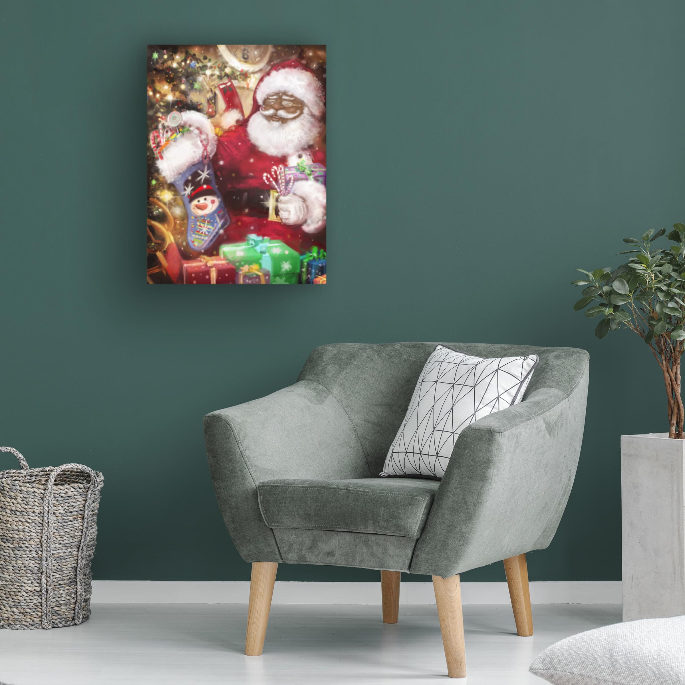 Trademark Fine Art 'The Real Santa' Canvas Wall Art by Arnica Burnstone - Perfect for Christmas Home Decor, Holiday Gifts & Living Room Wall Decorations