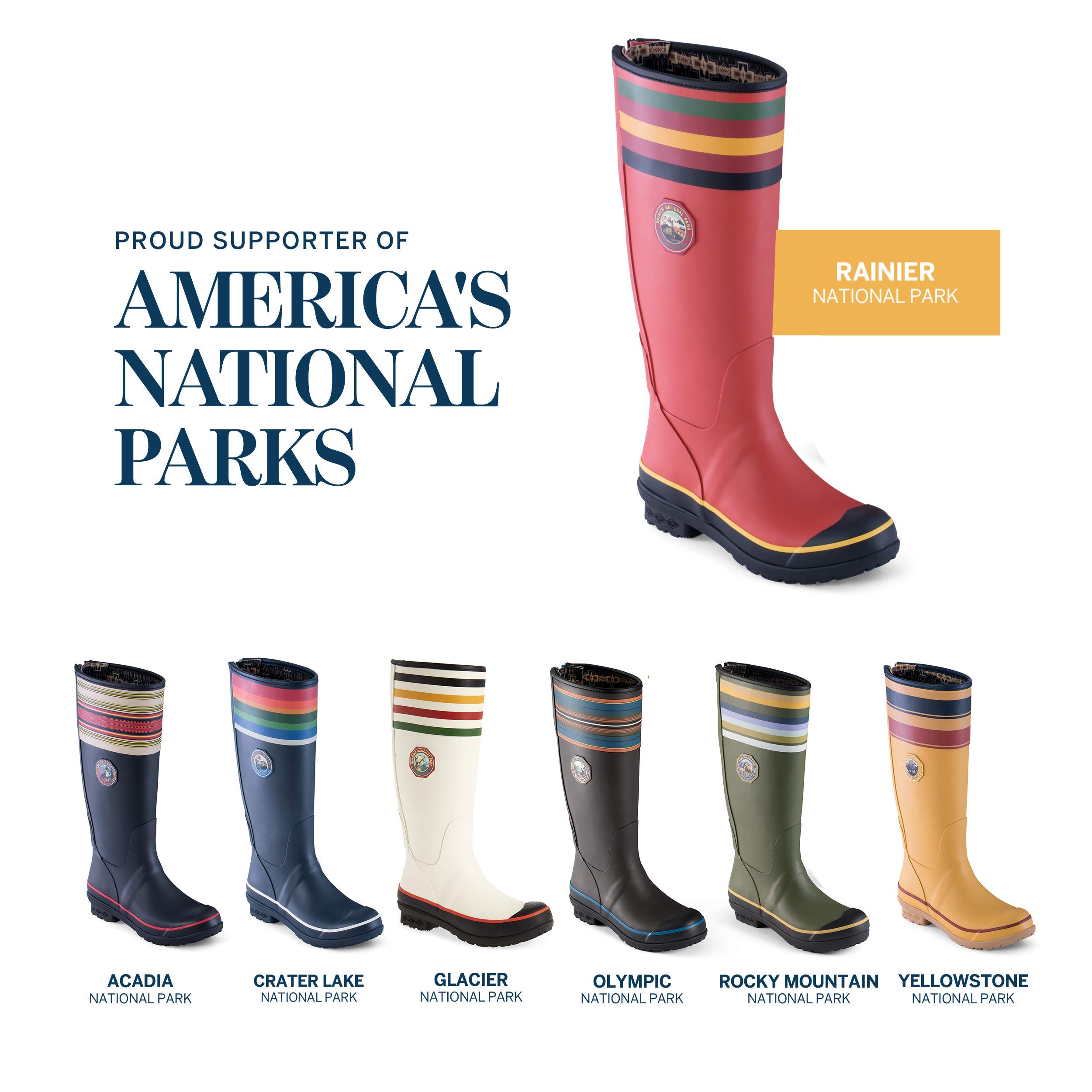 Pendleton Women's Classic Tall Slip-Resistant Waterproof Rain Boots - Fashionable & Comfortable for Outdoor, Gardening & Rainy Day Wear