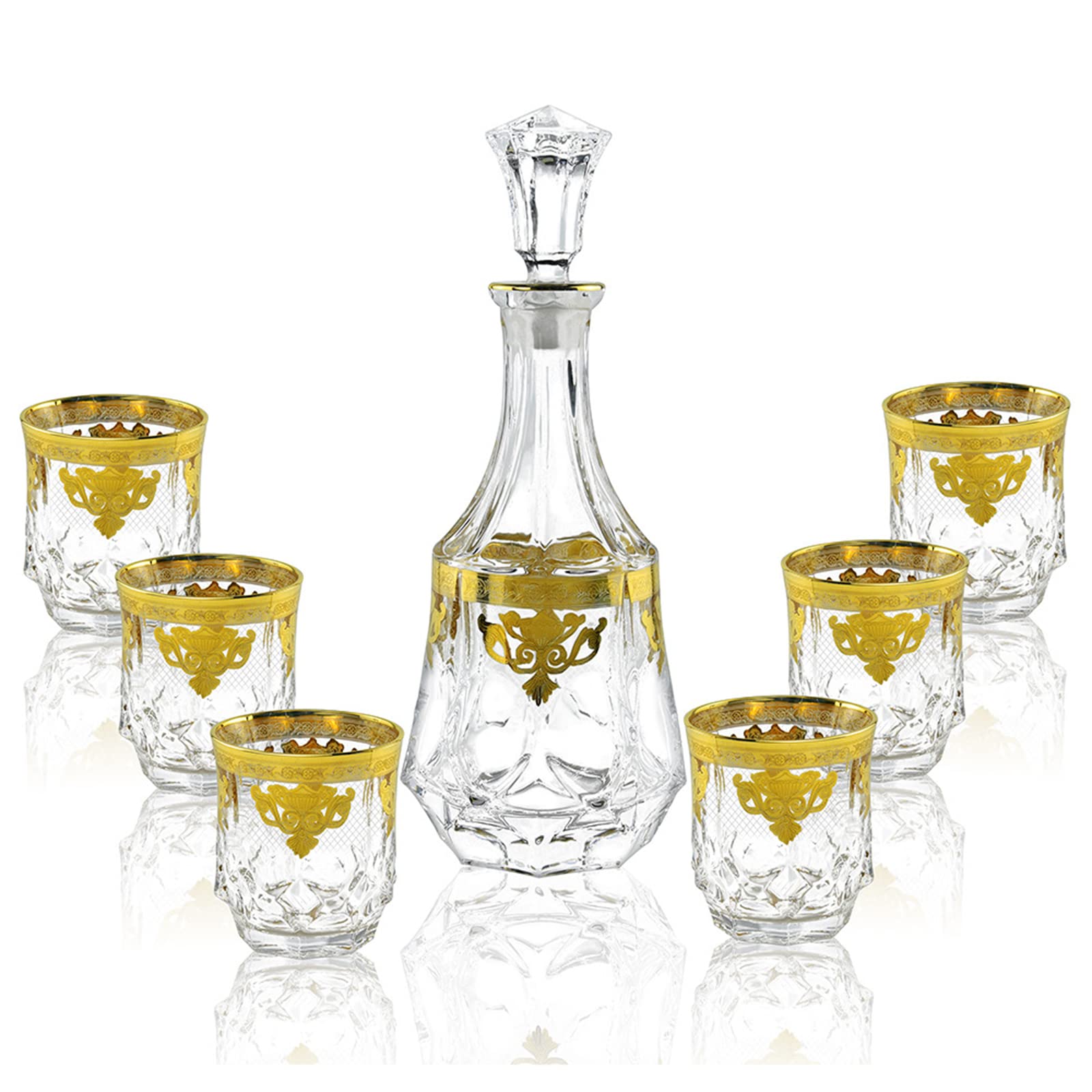 Premium Whiskey Decanter Set with 2 Glasses - Handcrafted Crystal Liquor Decanter & Old Fashioned Glasses - Elegant Barware for Men, Whiskey Gifts & Home Bar Accessories - Perfect for Bourbon, Scotch & Cocktail Serving