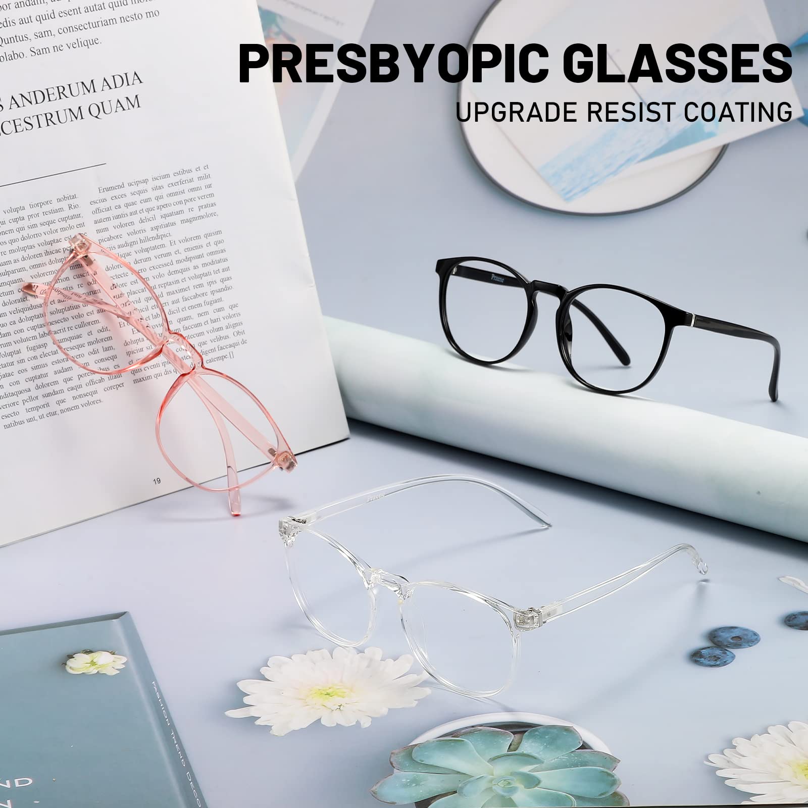 Blue Light Blocking Glasses for Women & Men - Retro Round Computer Glasses with UV Protection - Anti Eye Strain & Glare Reduction for Gaming & Screen Use (3-Pack) - Perfect for Office Work, Online Classes & Nighttime Device Use