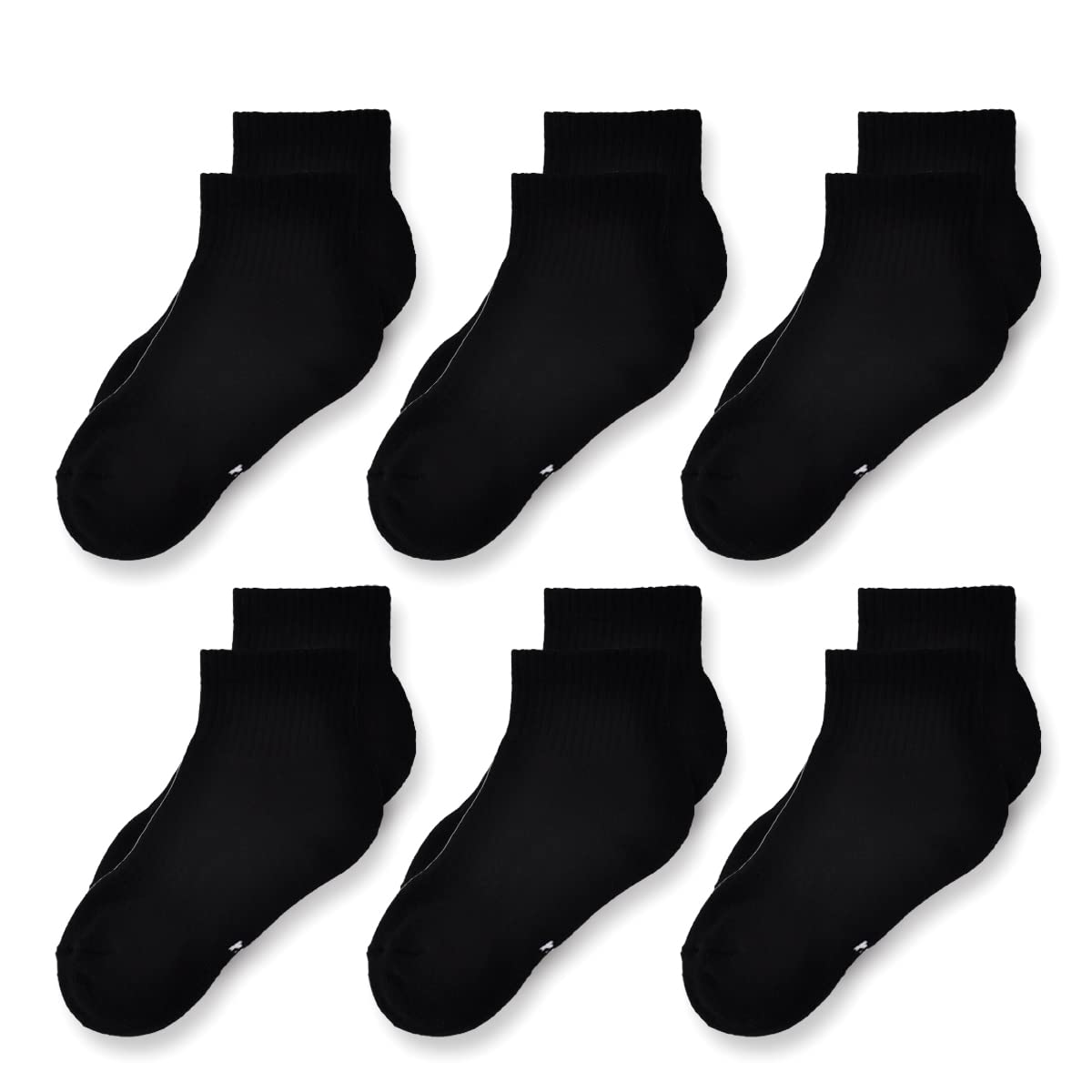 Marchare Boys & Girls Athletic Running Socks - 6 Pack Cushioned Crew Socks for Kids (Black/White/Grey) | Thick Cotton Comfort for Sports & Daily Wear | Perfect for School, Play & Outdoor Activities
