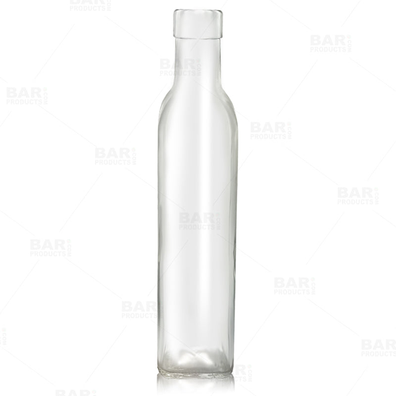 BarConic® Antique Style 8oz Square Glass Bottle for Oil, Vinegar & Mixing - Perfect for Kitchen, Dining Table & Gourmet Food Presentation