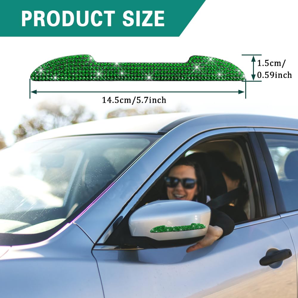 Deemars 4PCS Bling Rhinestone Car Door Handle Protectors - Scratch Resistant Stickers, Side Mirror Anti-Collision Strips & Door Edge Guards - Universal Car Accessories for Women & Men - Perfect for Luxury Cars, Daily Commuting & Vehicle Protection