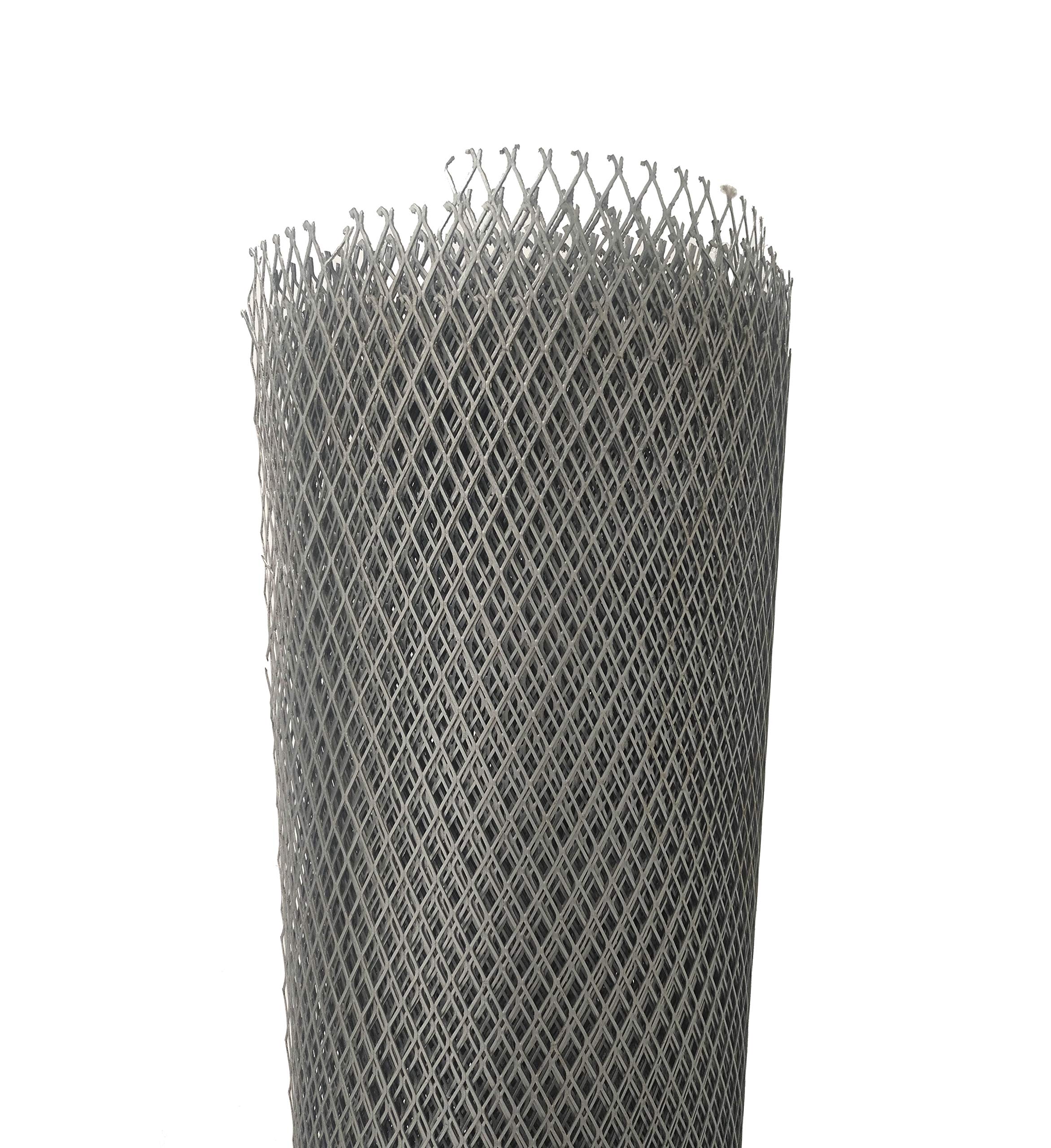 FixtureDisplays Steel Expanded Metal Mesh Sheet 3.3ft x 7.7ft (40INCH-NF) - Heavy Duty Rolled Metal Grating for BBQ Grill, Fence, Window Well Cover & DIY Projects - Perfect for Home Improvement, Security Barriers & Industrial Applications