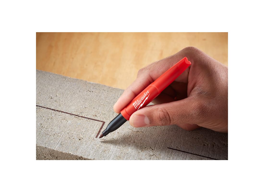 Milwaukee 48-22-3100 Inkzall Fine Point Black Permanent Marker - Ideal for Labeling, Industrial Marking & DIY Projects