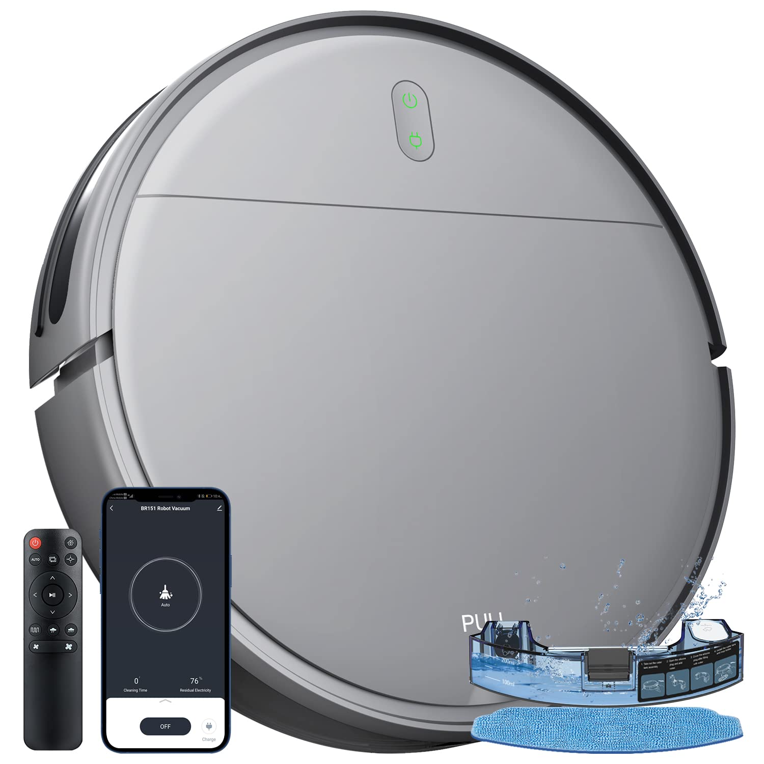 MAMNV 2-in-1 Robot Vacuum & Mop, WiFi/Alexa, Self-Charging - Perfect for Hard Floors & Pet Hair