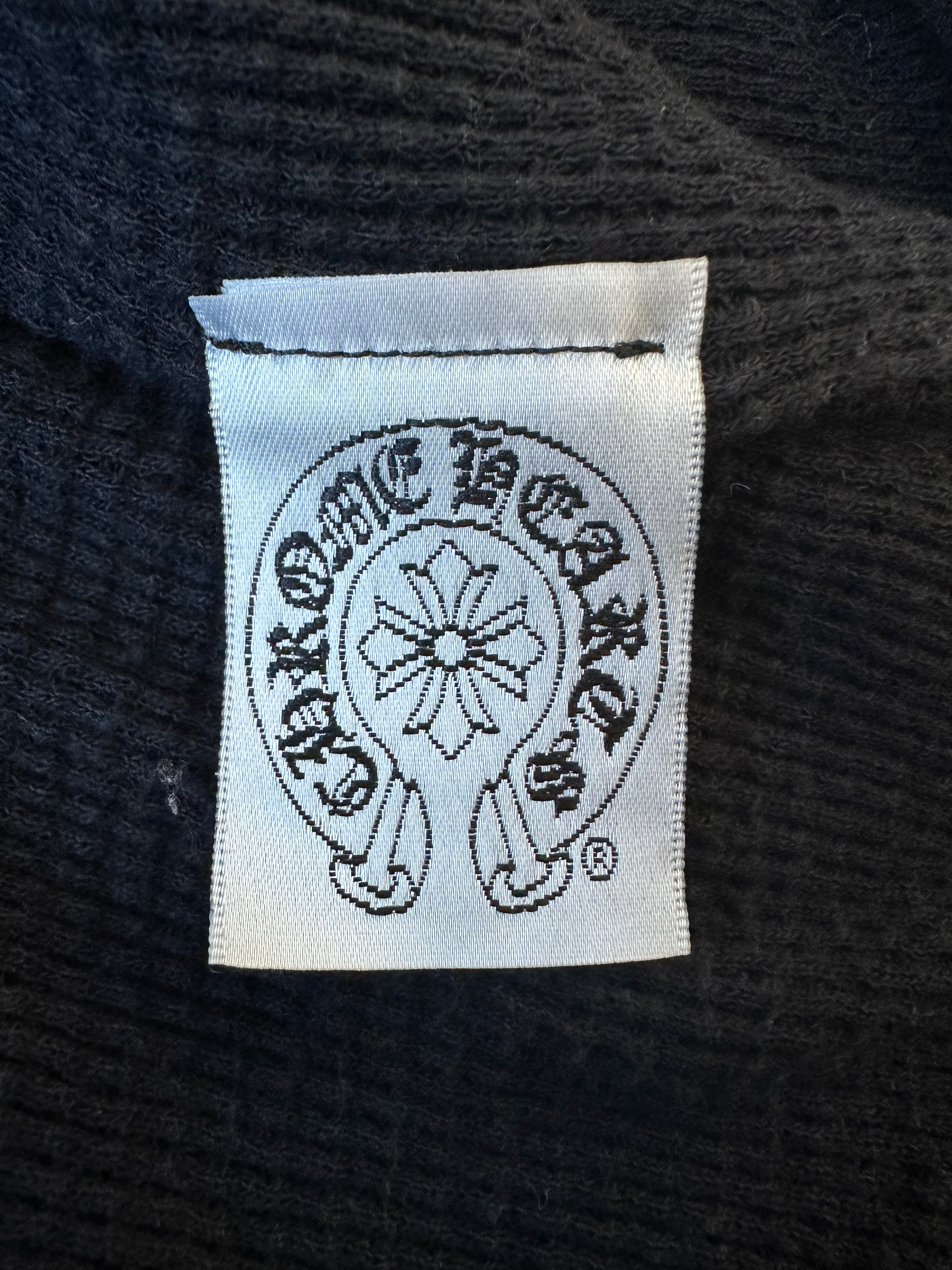 Chrome Hearts Black & White Thermal Bolo Hoodie with Horseshoe Logo - Stylish Zip Up Hooded Sweatshirt for Men & Women | Perfect for Streetwear, Casual Outfits & Winter Fashion