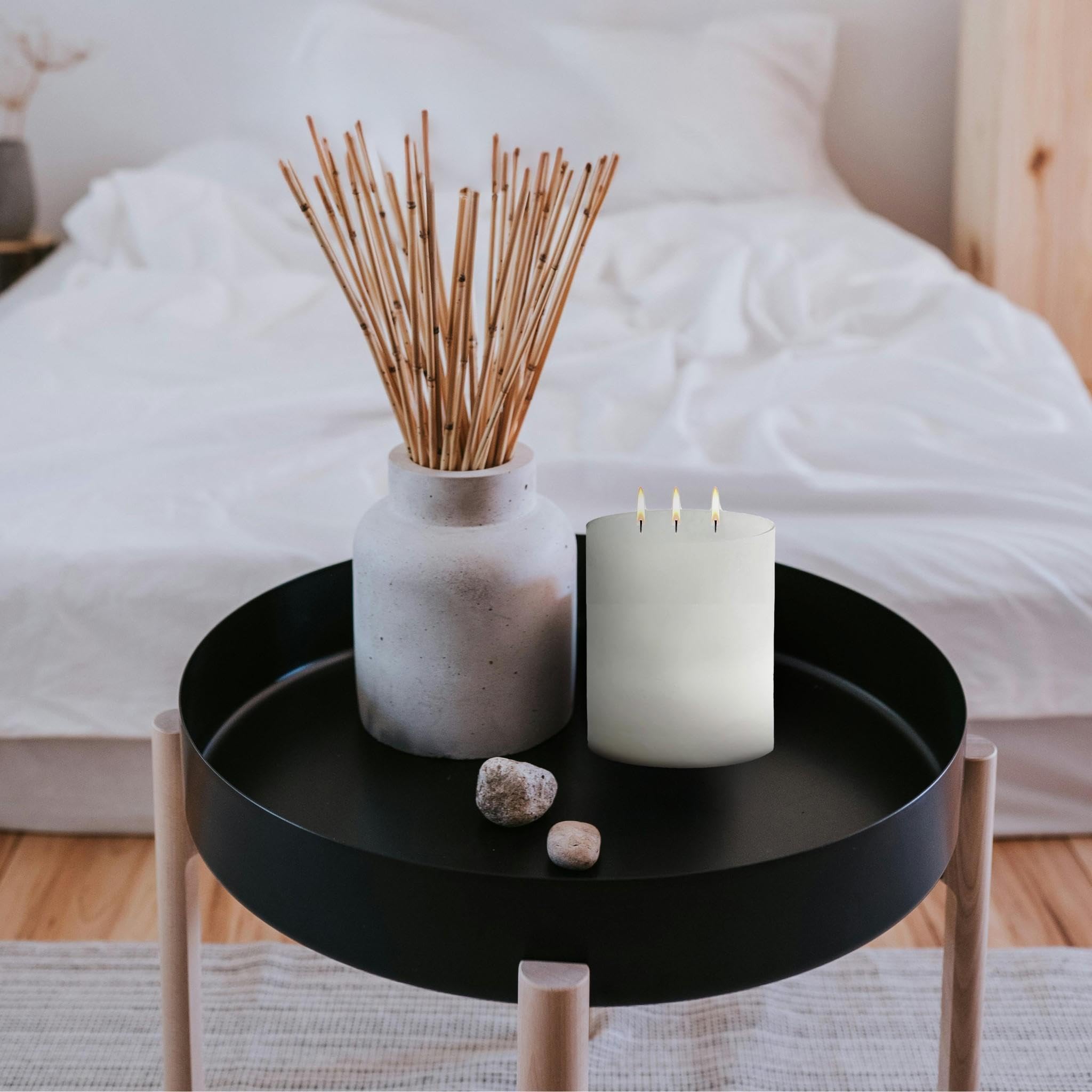 Premium White Tea & Ginger Root Scented Pillar Candles (6