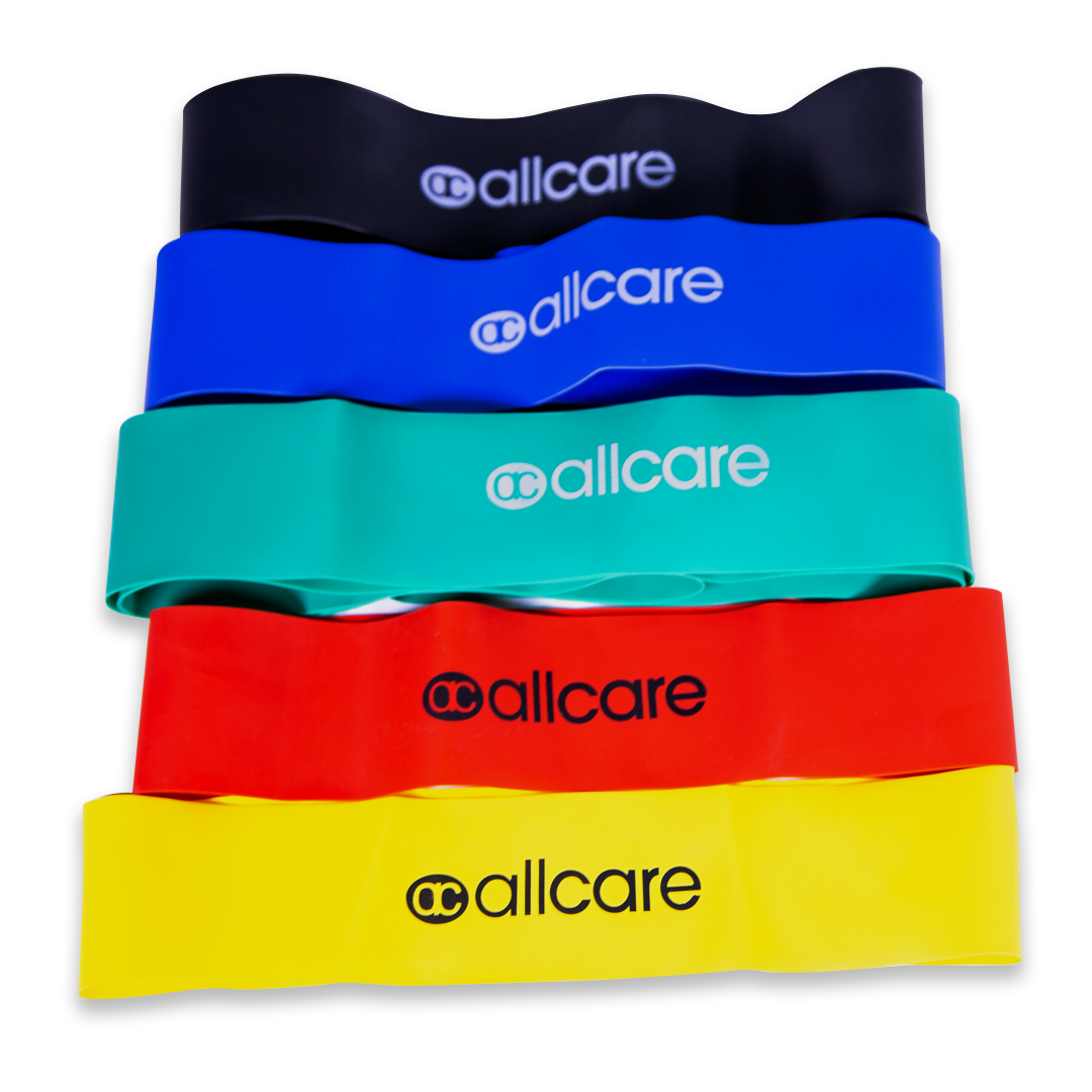 66Fit AllCare Exercise Resistance Band Loop - 23.5cm Latex Bands for Strength Training, Yoga, Pilates & Physical Therapy - Home Gym & Workout Accessories
