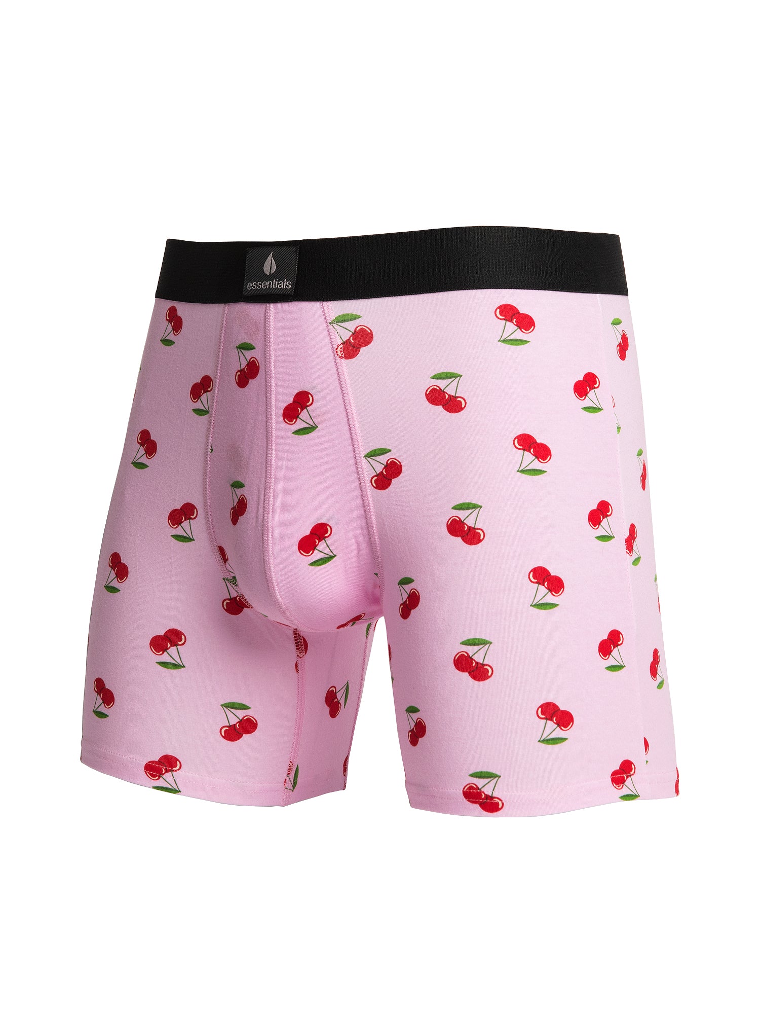 Men's Boxer Brief Underwear with Cherry Print - Soft Cotton Stretch Comfort for Everyday Wear, Gym & Lounge