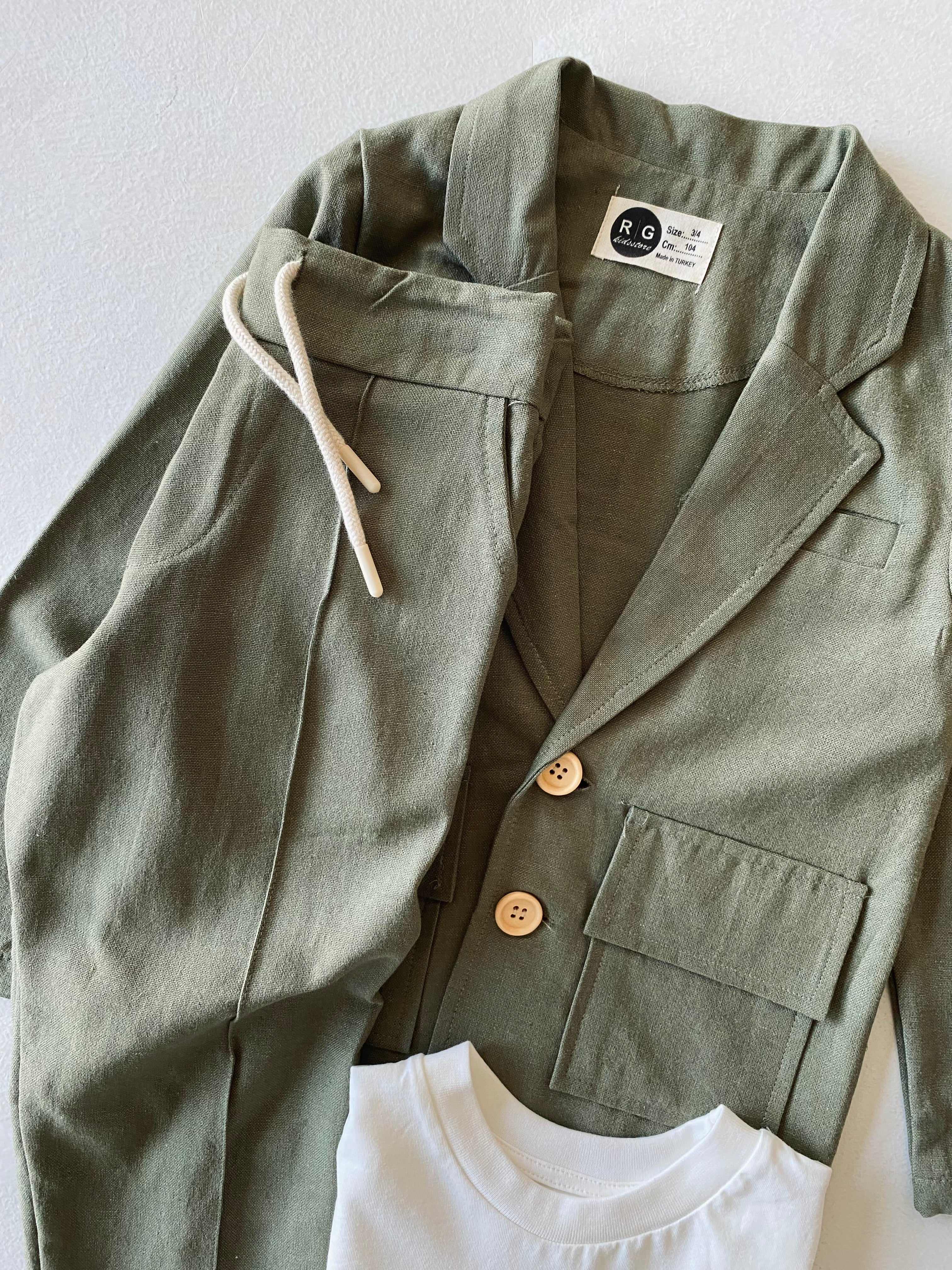 Natural Linen Kids Suit Set - Comfortable & Breathable Outfit for Boys & Girls - Perfect for Summer, Parties, and Special Occasions