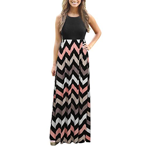 Boho Striped Maxi Dress for Women - Long Flowy Summer Beach Cover Up Dress | Perfect for Vacations, Poolside Lounging & Casual Outings