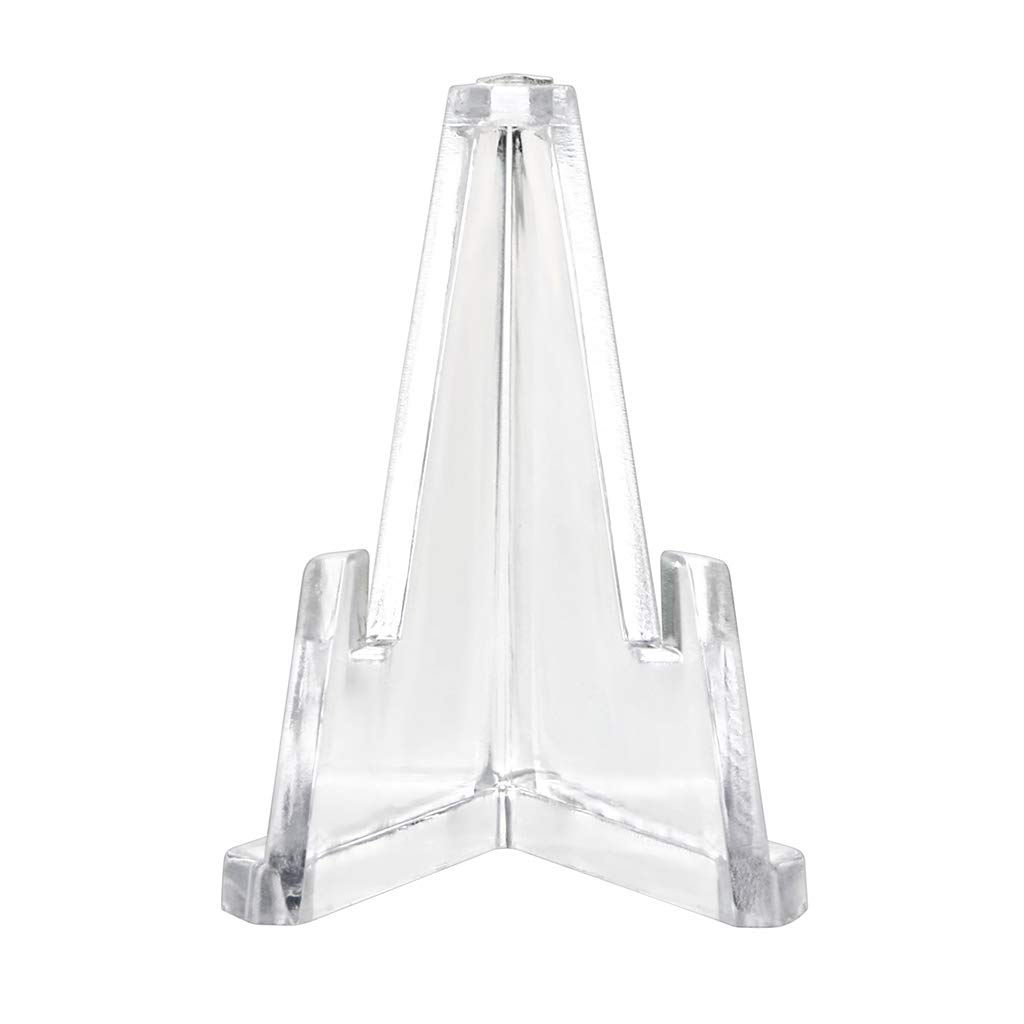 20 Pack Clear Acrylic Easel Stands for Coins, Watches & Medals - Display & Organize