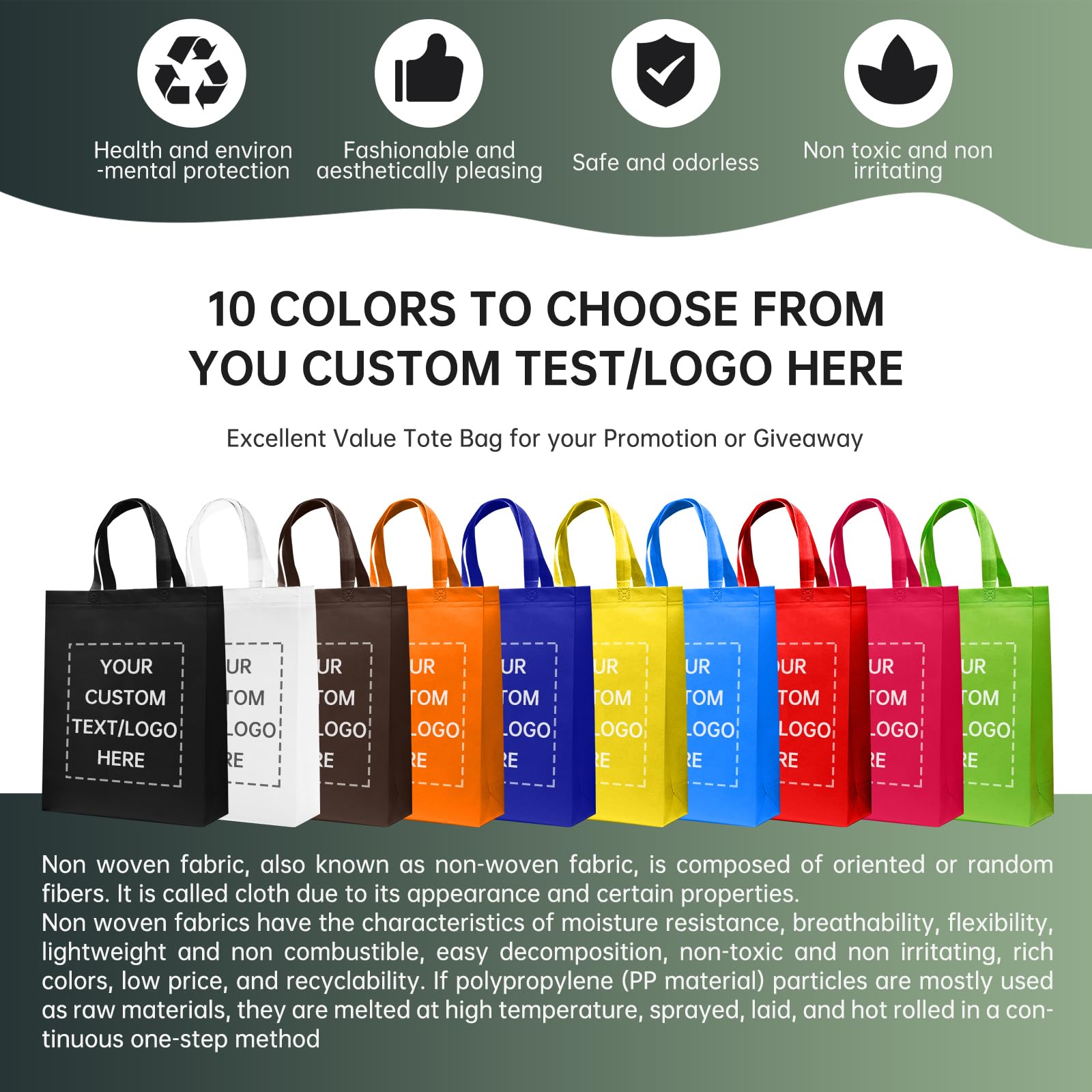 Customizable Tote Bags - 100 Pack Bulk Wholesale | Eco-Friendly Reusable Shopping Bags for Business Promotions, Retail Stores, Events & Parties | Perfect for Advertising, Giveaways & Branding