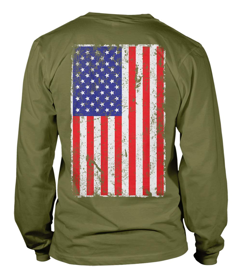 Vintage Distressed USA Flag T-Shirt - Patriotic American Unisex Long Sleeve Tee for Men & Women | Perfect for 4th of July, Memorial Day & Veterans Day Celebrations