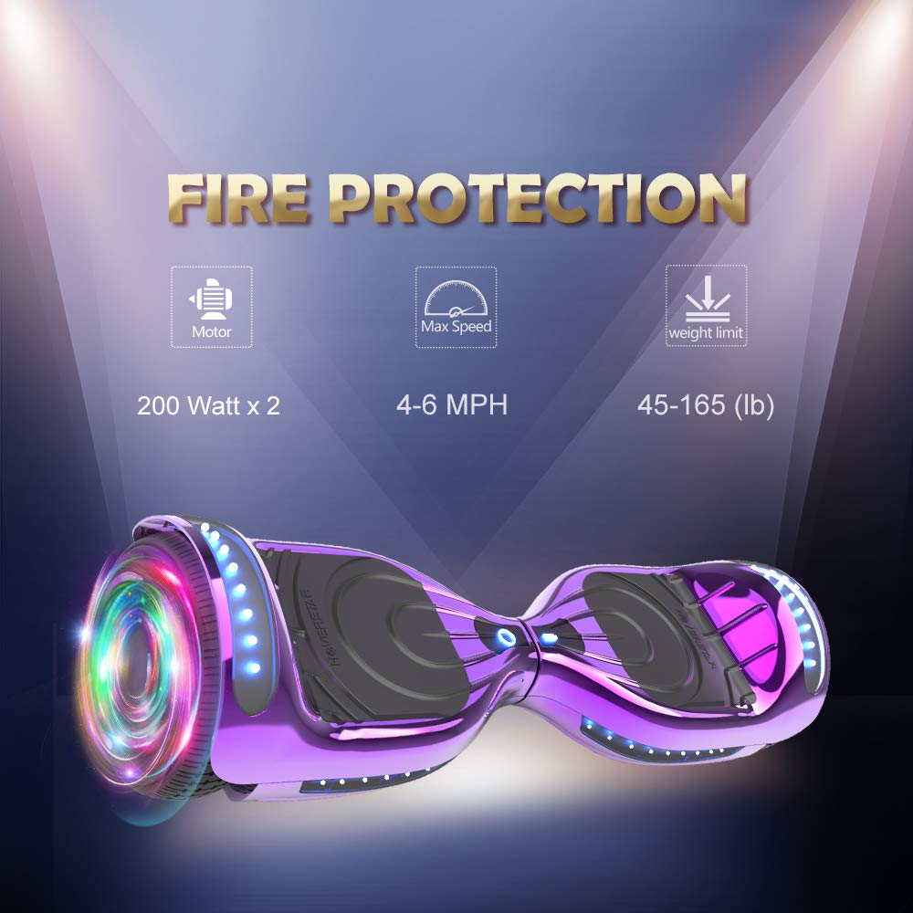 Certified HS2.01 Hoverboard with Bluetooth, LED Lights & Flash Wheels - Self Balancing Electric Scooter for Kids & Adults - Perfect for Commuting, Fun Rides & Outdoor Adventures