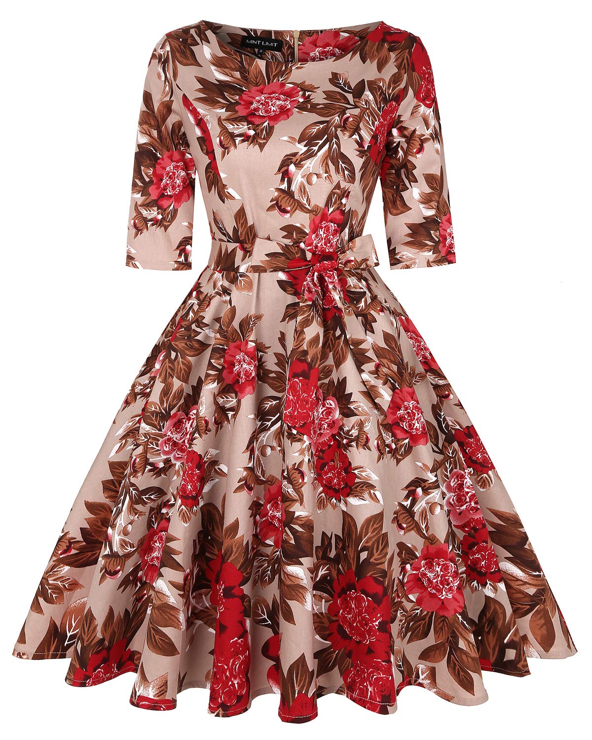 Vintage 1950s Rockabilly Swing Dress for Women - Retro Cocktail Party & Prom Dress with Pockets | 50s Inspired Pinup Style for Dances, Weddings & Special Occasions