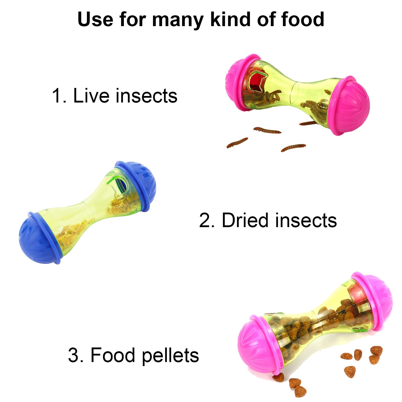3Pcs Frog & Toad Feeder - Automatic Frog Food Dispenser for Terrariums - Habitat & Tank Accessories for Tree Frogs - Perfect for Feeding Pet Frogs in Home or Classroom Terrariums
