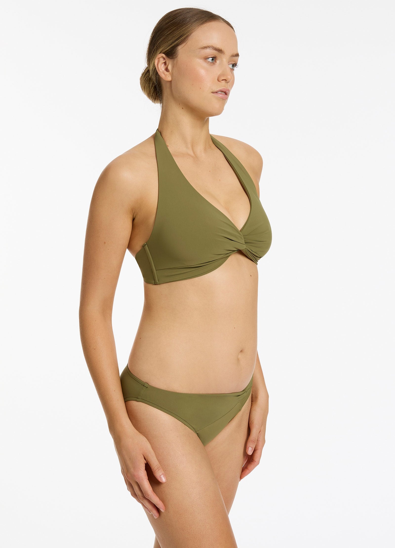 Jetset D DD Twist Front Bikini Top - Moss Green Swimwear for Women | Perfect for Beach Vacations, Pool Parties & Summer Getaways