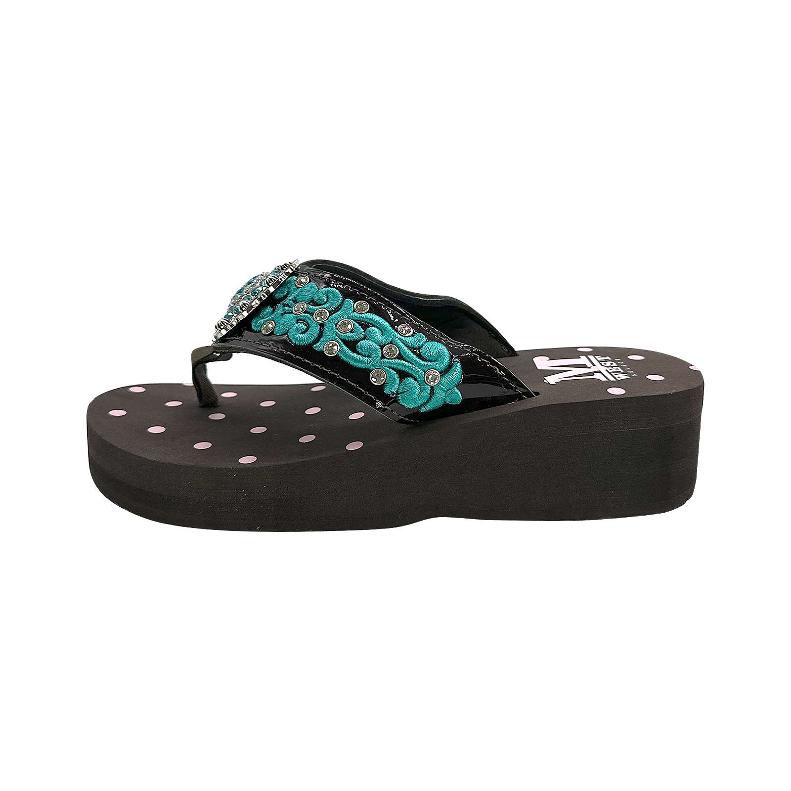 Women's Comfortable Embroidered Wedge Flip Flops - Stylish Summer Sandals for Beach, Pool & Casual Outings