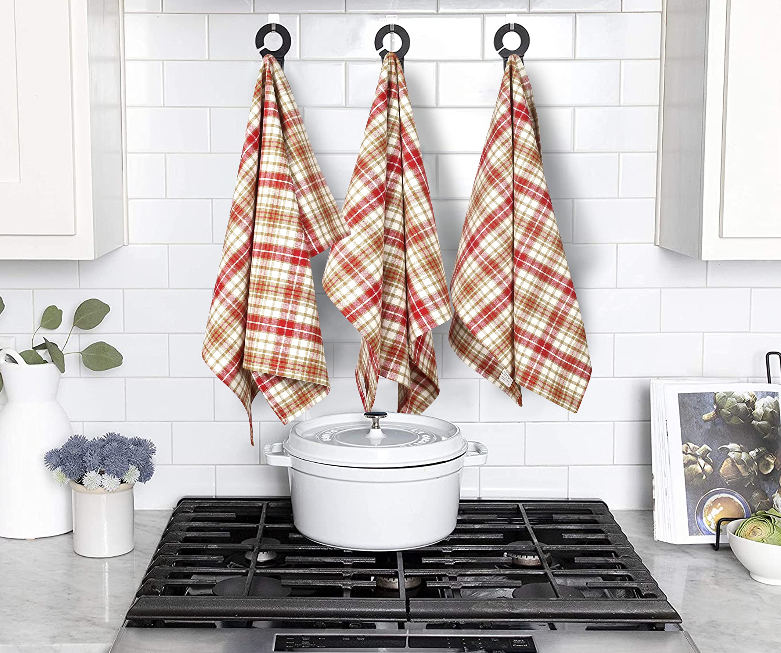 Premium 100% Natural Cotton Kitchen Towels Set of 6 - Ultra Soft & Highly Absorbent Multi-Purpose Dish Cloths (20