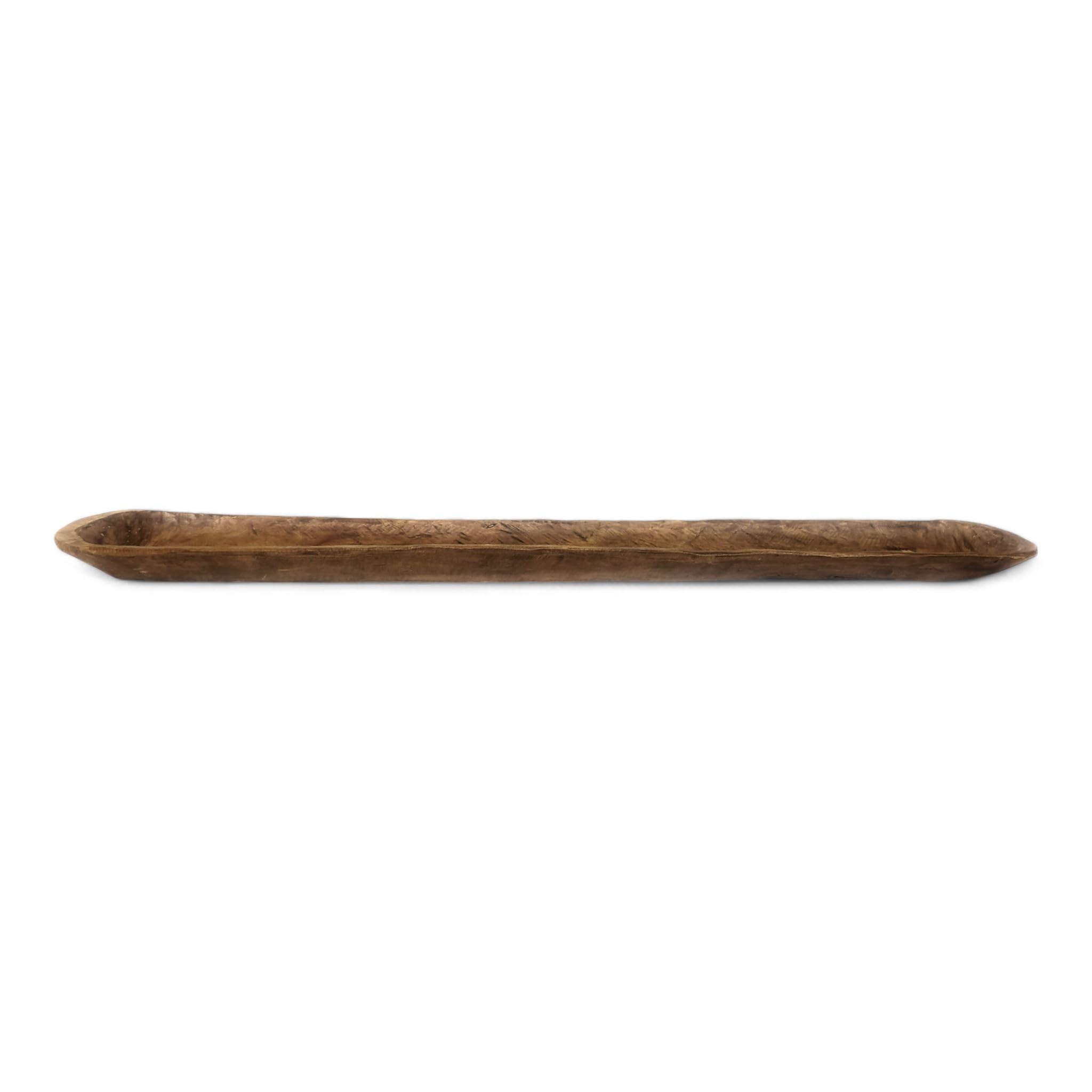 Extra Long Skinny Wood Dough Bowl - Handcrafted Rustic Decorative Tray for Farmhouse Decor | Perfect for Bread, Fruits, Centerpieces & Kitchen Display (The Rio Grande Collection)