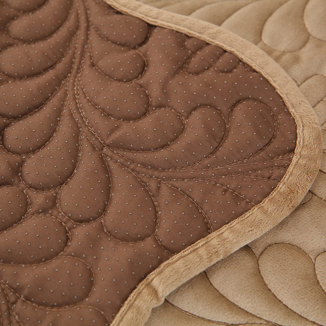 VCTOPS Velvet Quilted Sofa Cover - Soft Non-Slip Sectional Couch Slipcover for Pets, Protects Leather & Fabric Couches (28