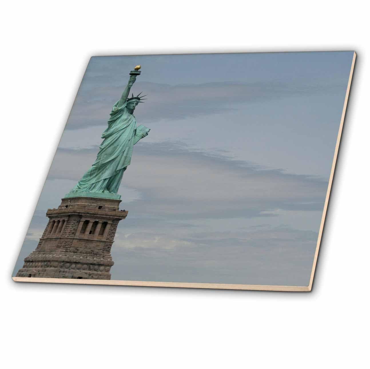 3dRose Going for a Ride Around The Statue of Liberty Ceramic Tile - 4 Inch Square Decorative Tile for Kitchen Backsplash, Wall Art, or Coaster - Perfect for Home Decor and Gifts