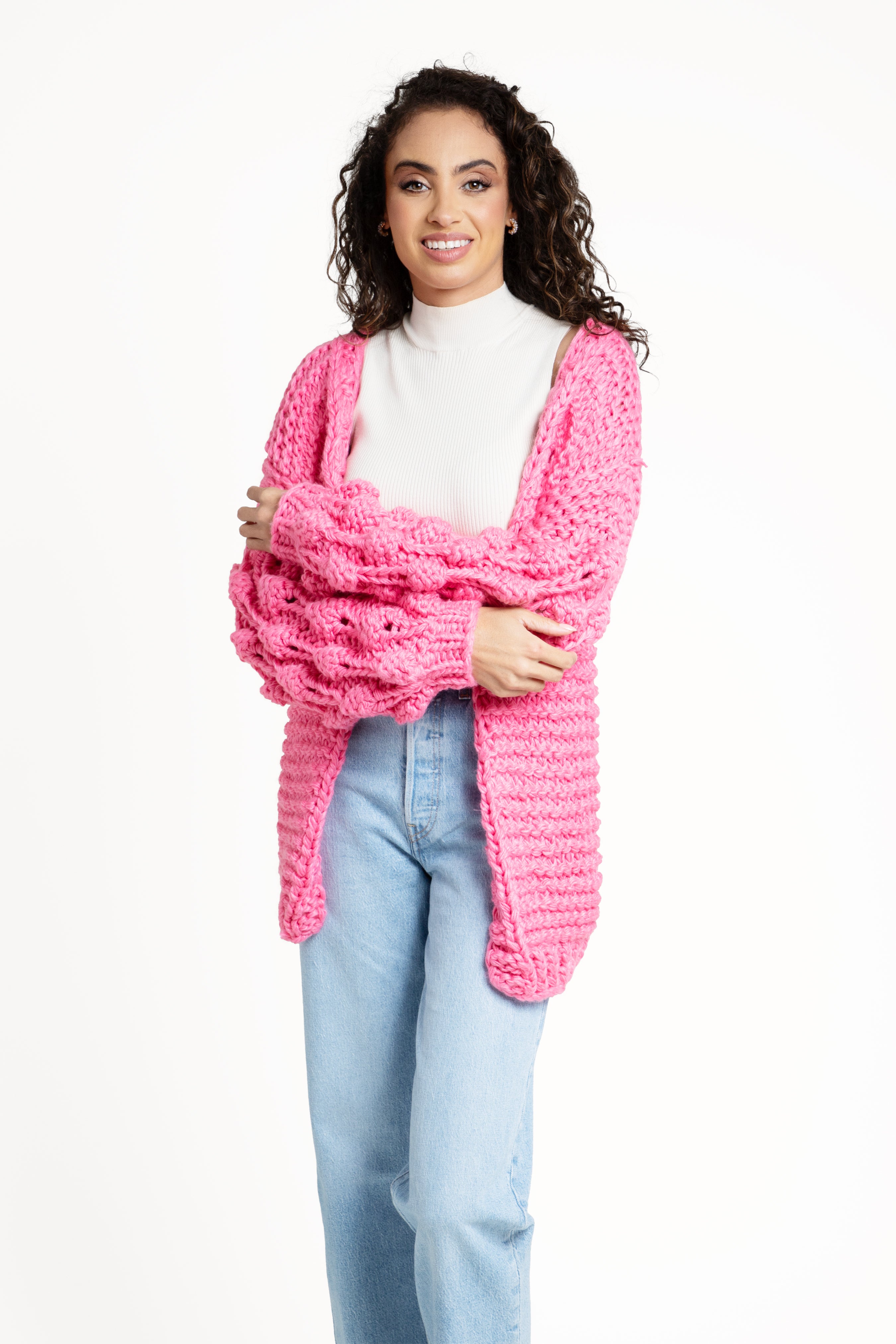 Stylish Knit Cardigan with Bauble Sleeves - Cozy Winter Sweater for Women | Perfect for Office, Date Night & Casual Outfits