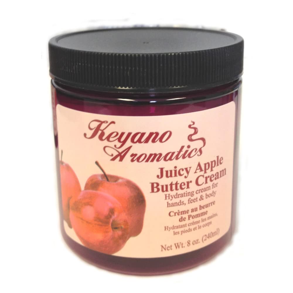 Juicy Apple Butter Cream 8 Oz - All Natural, Organic, Vegan Skin Moisturizer for Dry Hands, Face & Body - Perfect for Daily Hydration & Nourishment