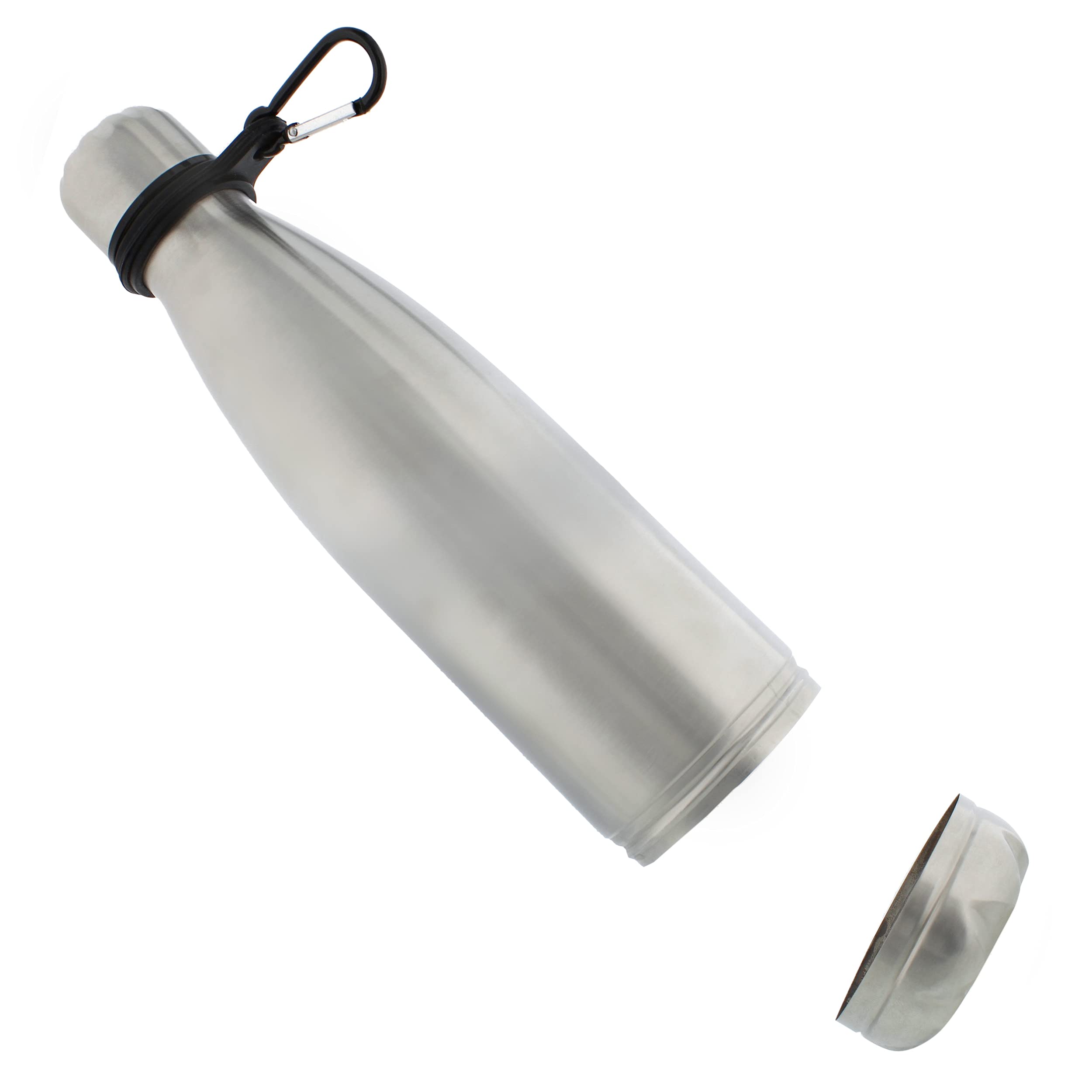 Stainless Steel Sports Water Bottle with Hidden Compartment - Reusable, Silver, Secure Valuables Storage for Gym, Hiking & Outdoor Adventures