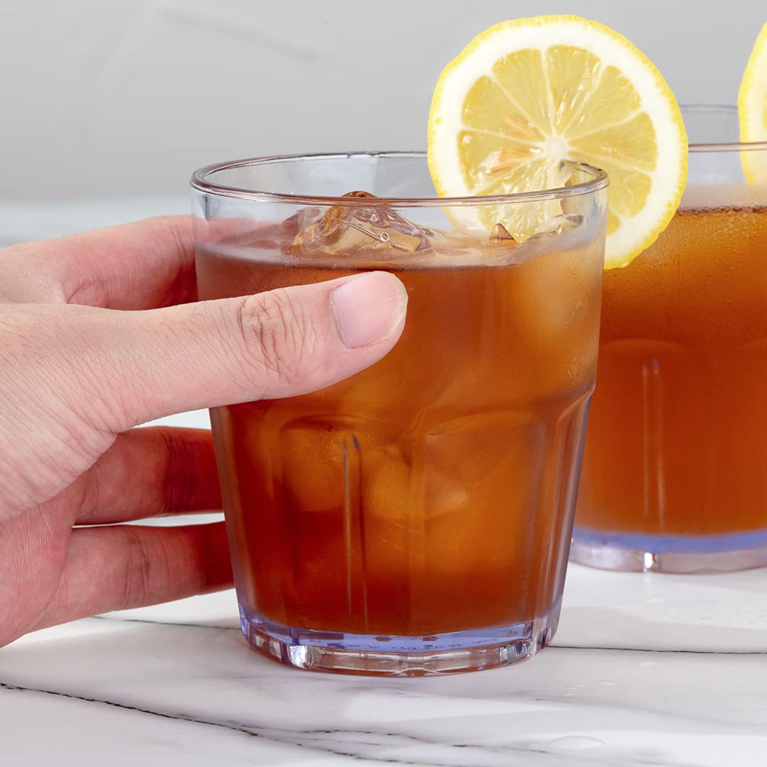 Bev Tek 12oz Shatter-Resistant Plastic Tumblers - Set of 10 Clear Stackable Drinking Cups, Dishwasher Safe & Restaurant Style - Perfect for Parties, Restaurants, and Outdoor Events