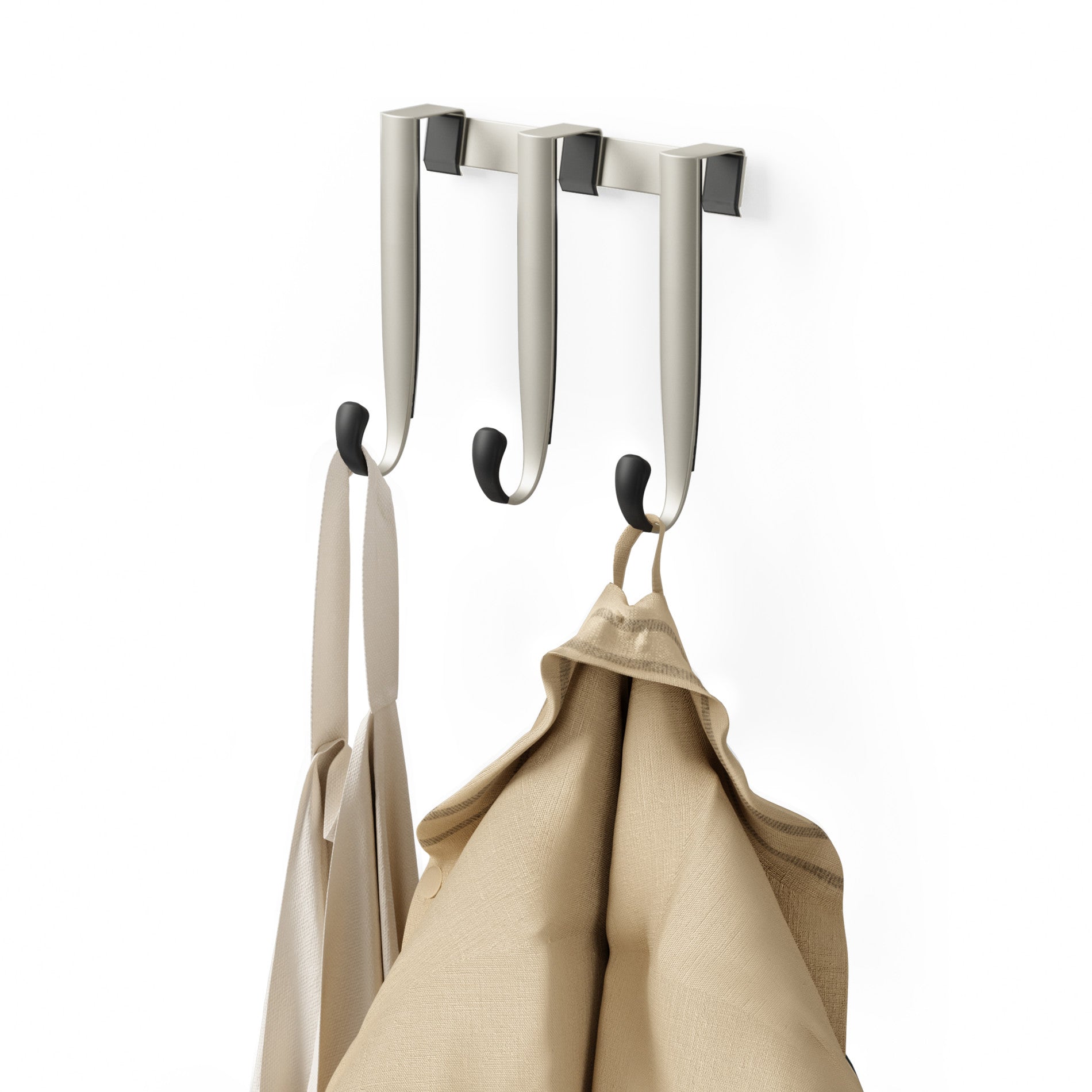 Over The Door Hooks Set of 3 - Heavy Duty Space Saving Hangers for Bathroom, Bedroom & Closet Organization