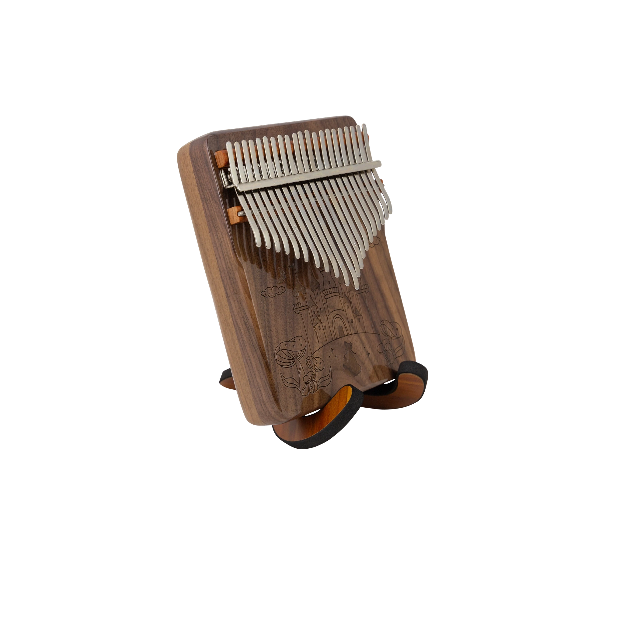 21 Key Kalimba Thumb Piano - Natural Rosewood Finish with Engraved Patterns | Portable Musical Instrument for Relaxation, Meditation & Gift Giving