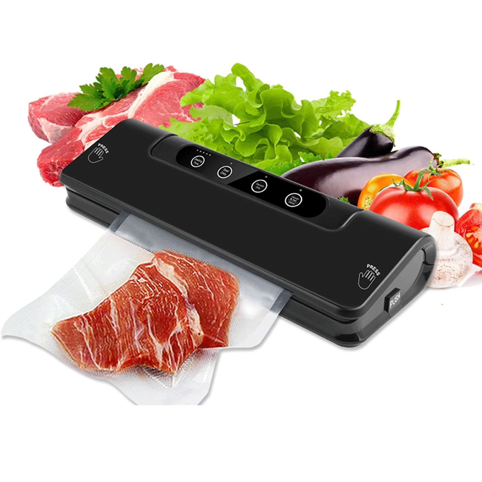 Automatic Vacuum Sealer Machine for Food Preservation - Dry & Moist Modes for Meat, Vegetables & More | Includes 15 Seal Bags | Perfect for Kitchen Storage, Meal Prep & Sous Vide Cooking