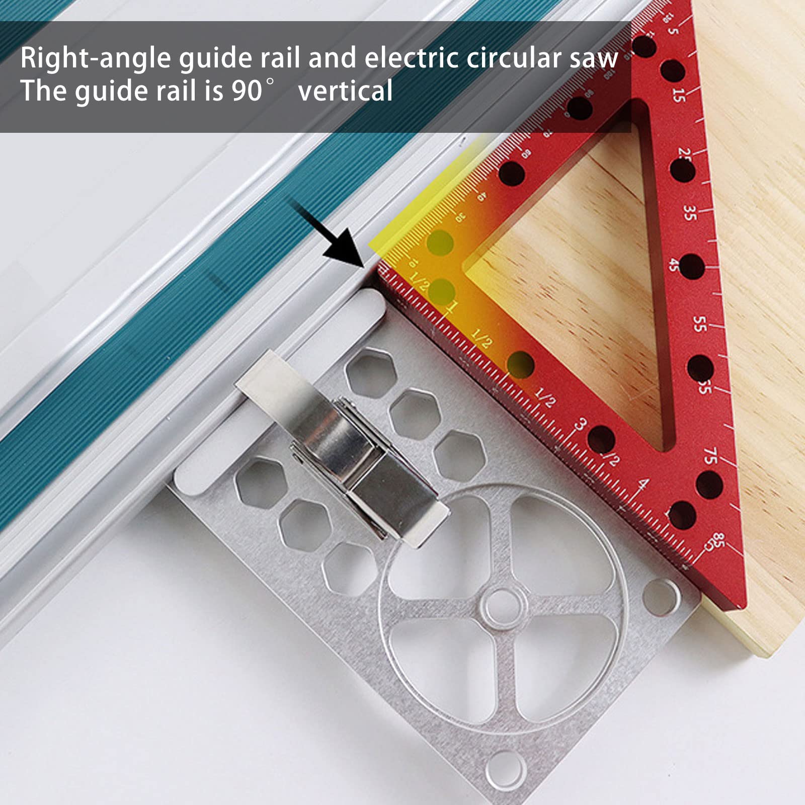 90 Degree Right Angle Guide Rail Clamp for Woodworking - 260mm Precision Cutting Tool for Circular Saws & Engraving Machines | Perfect for Cabinet Making, Furniture Crafting & DIY Wood Projects