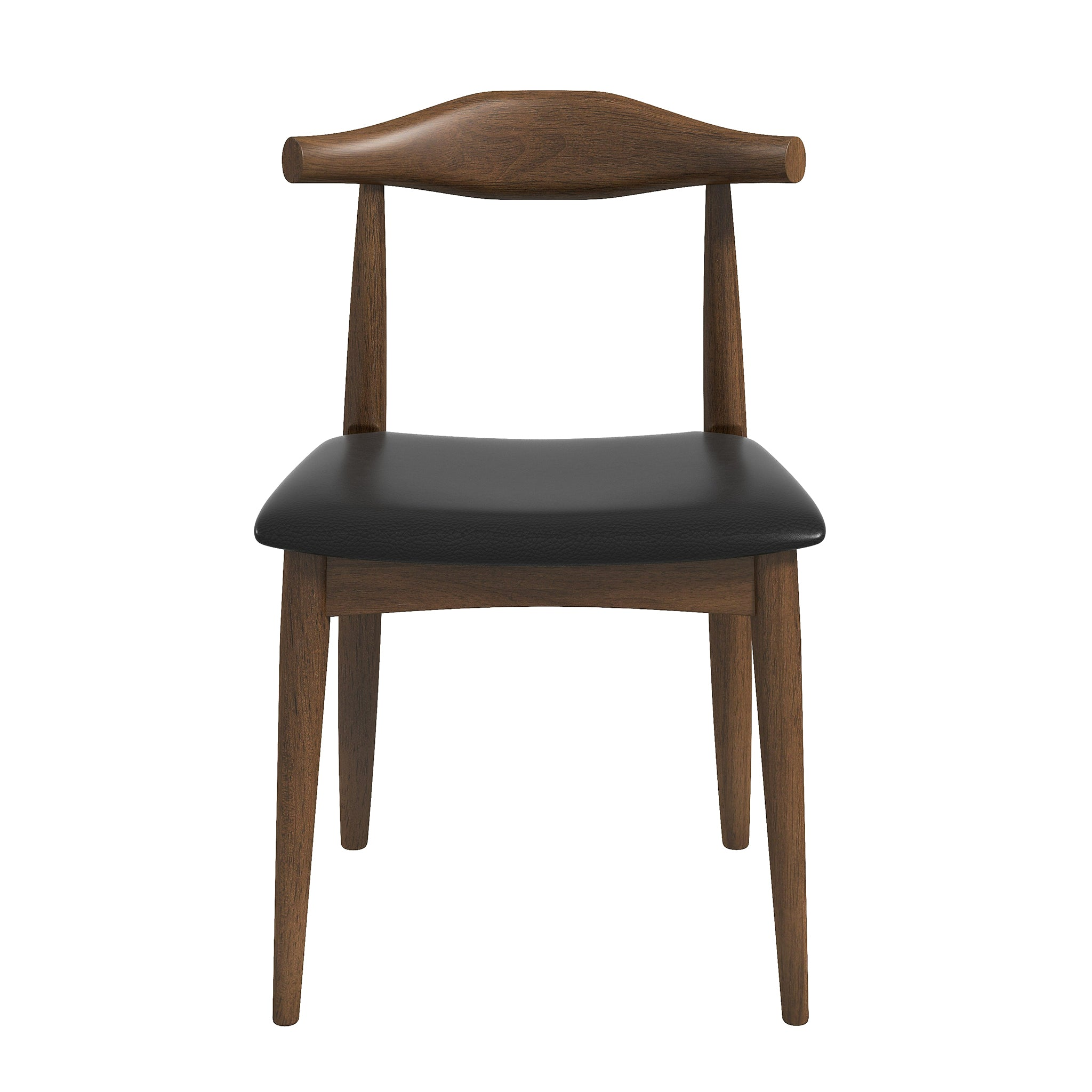 Premium Black PU Leather Dining Chairs Set of 2 - Modern Kitchen & Dining Room Furniture for Home, Restaurant, Cafe - Waterproof & Easy to Clean