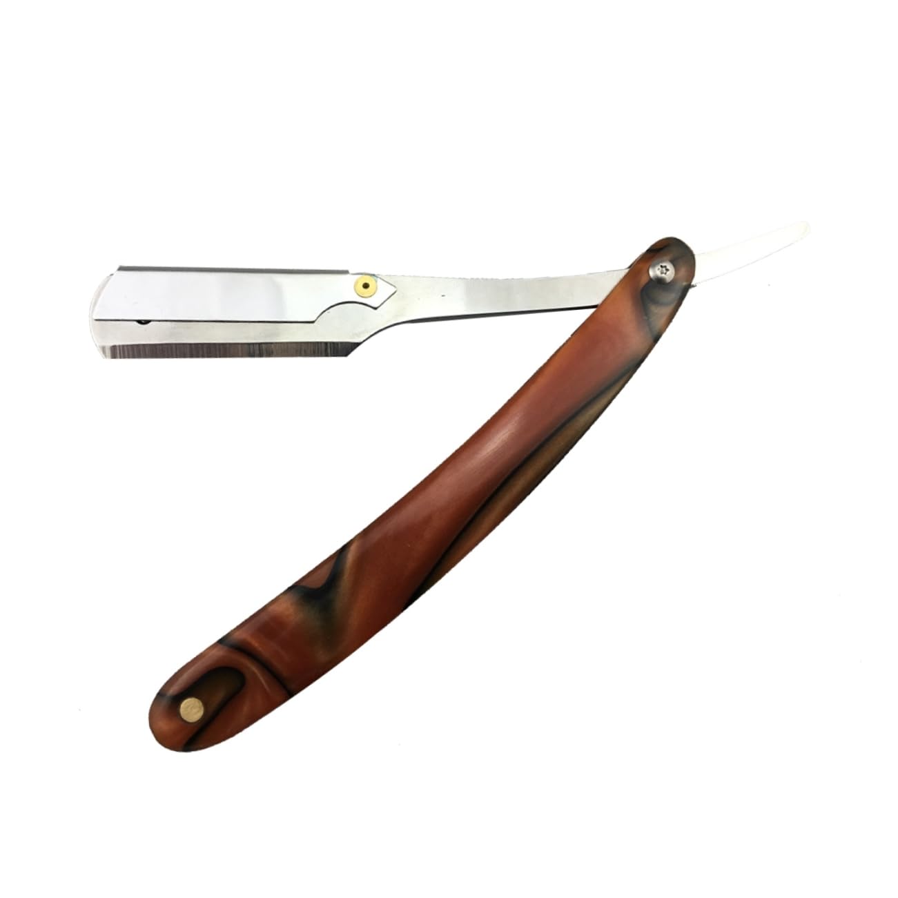 2-Pack Stainless Steel Straight Razor Blades for Men - Classic Wooden Handle Barber Razor for Precision Shaving & Grooming - Ideal for Wet Shaving, Beard Trimming & Professional Barbershop Use