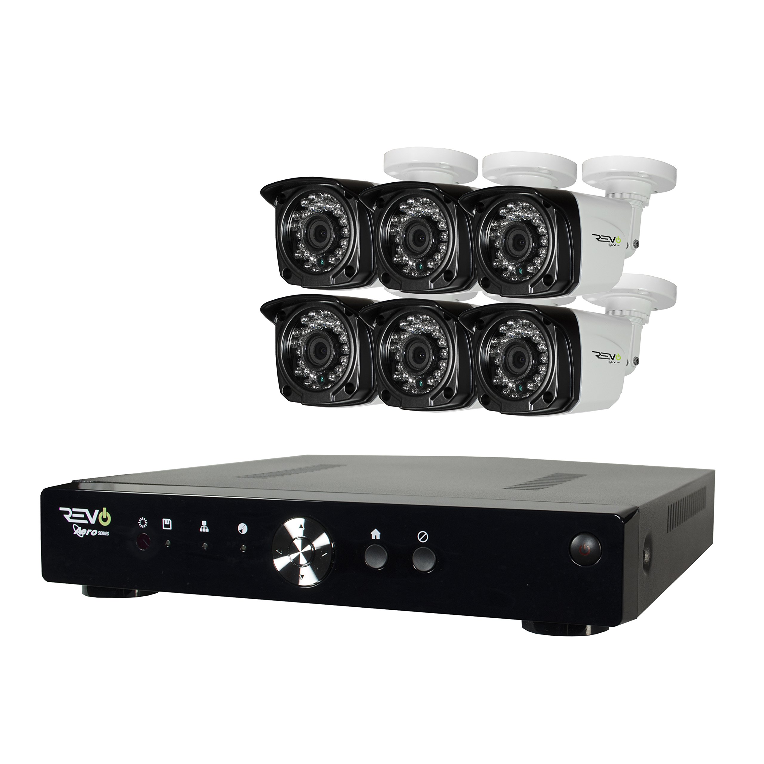 America Aero HD 1080p 8 Channel Video Security System with 6 Weatherproof Indoor/Outdoor Cameras, 1TB HDD, Night Vision, Motion Detection - White/Black (RA81B6G-1T) for Home & Business Surveillance