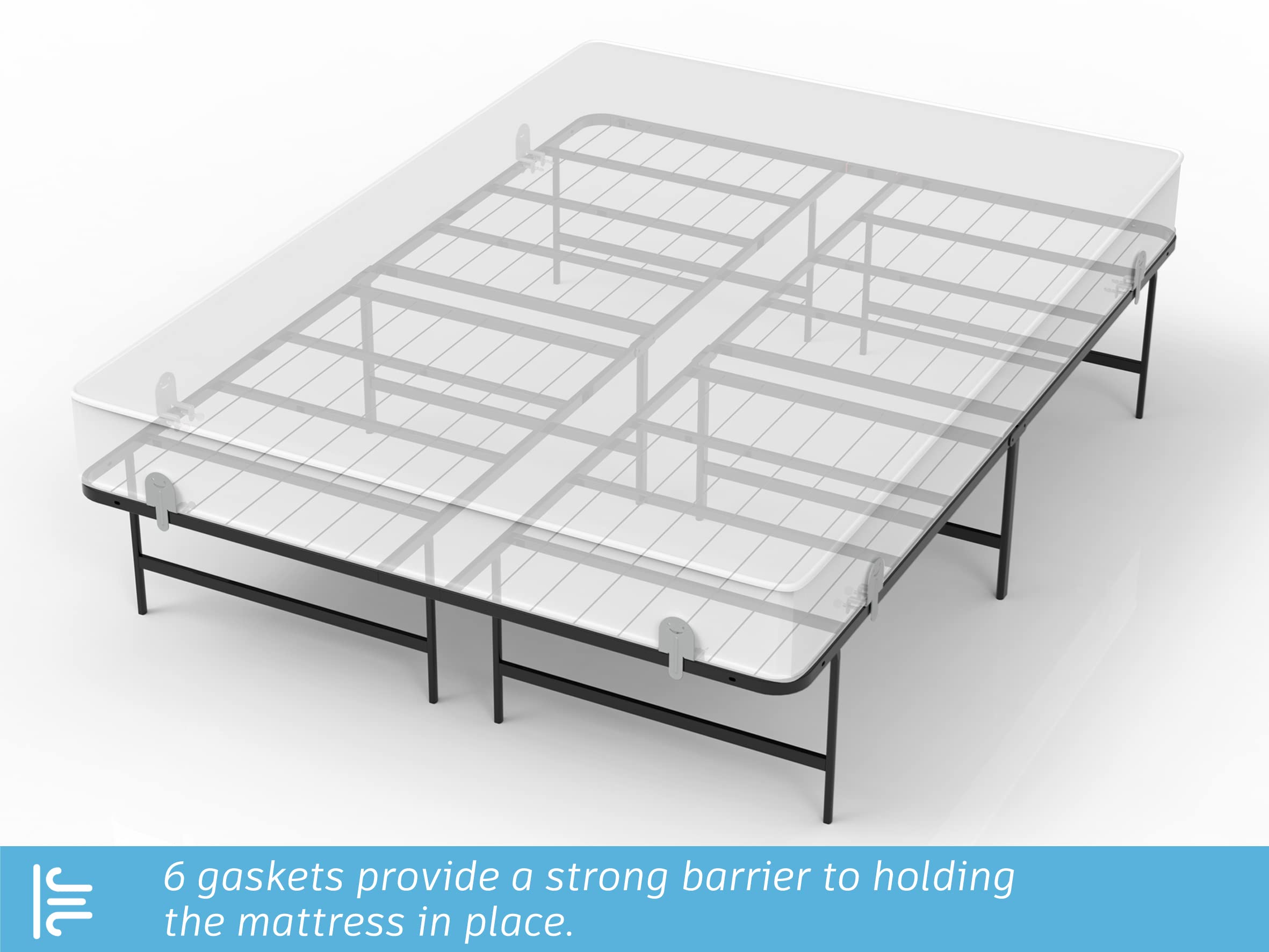 Non-Slip Mattress Grippers for Bed Frame - 6 Pack Adjustable Anti-Slide Pads, Universal Mattress Holder for Most Bed Sizes, Easy Installation (Shiny Silver) - Perfect for King/Queen/Twin Beds to Prevent Mattress Shifting