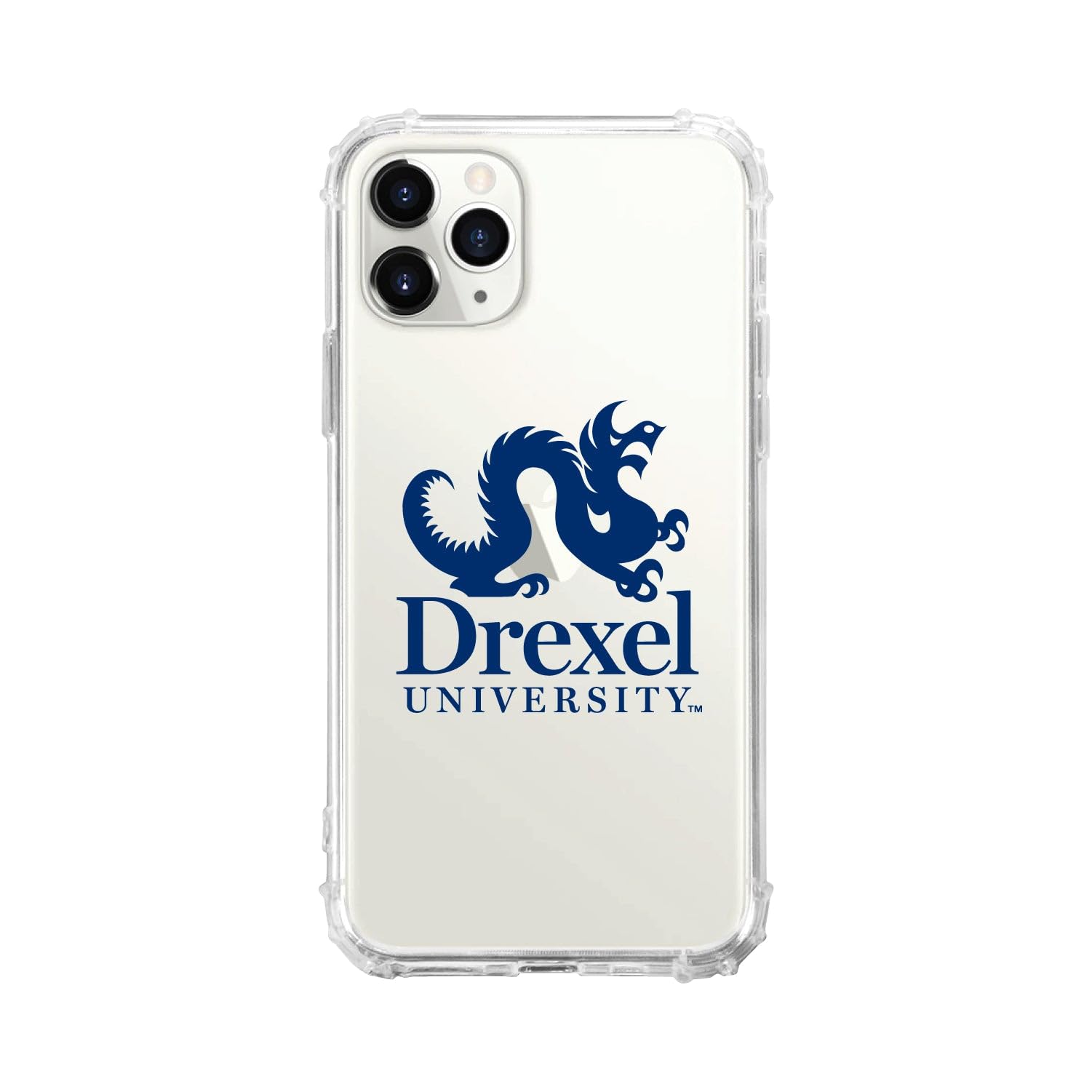 OTM Essentials Shockproof Phone Case for iPhone 12/12 Pro - Durable Tough Edge Protection - Drexel University Themed Classic White Design - Perfect for College Students & Alumni