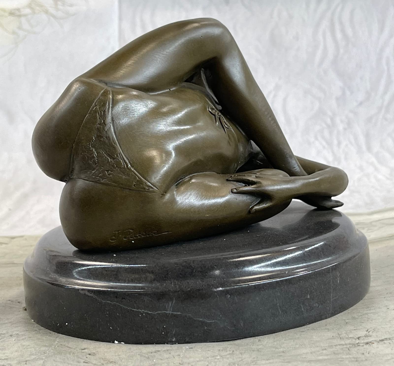 European Bronze Yoga Girl Sculpture - Modern Female Nude Art Statue for Home Decor, Gym & Meditation Space | Handcrafted Bronze Figure for Yoga Lovers & Art Collectors