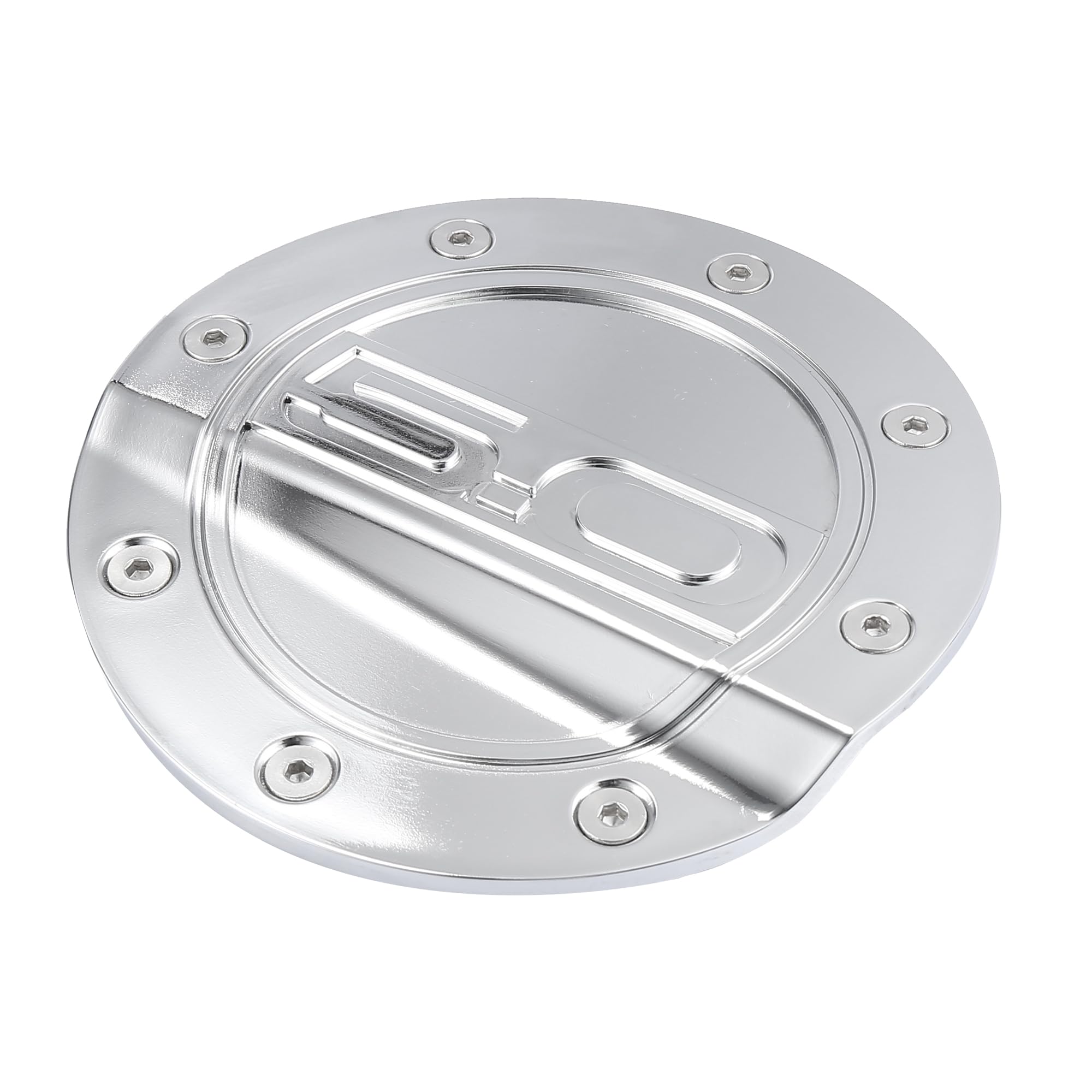 X AUTOHAUX Silver Tone Gas Cap Cover - Compatible with Ford Mustang 2015-2020 Models - Durable Fuel Filler Door Replacement - Perfect for Car Shows, Daily Driving & Vehicle Protection
