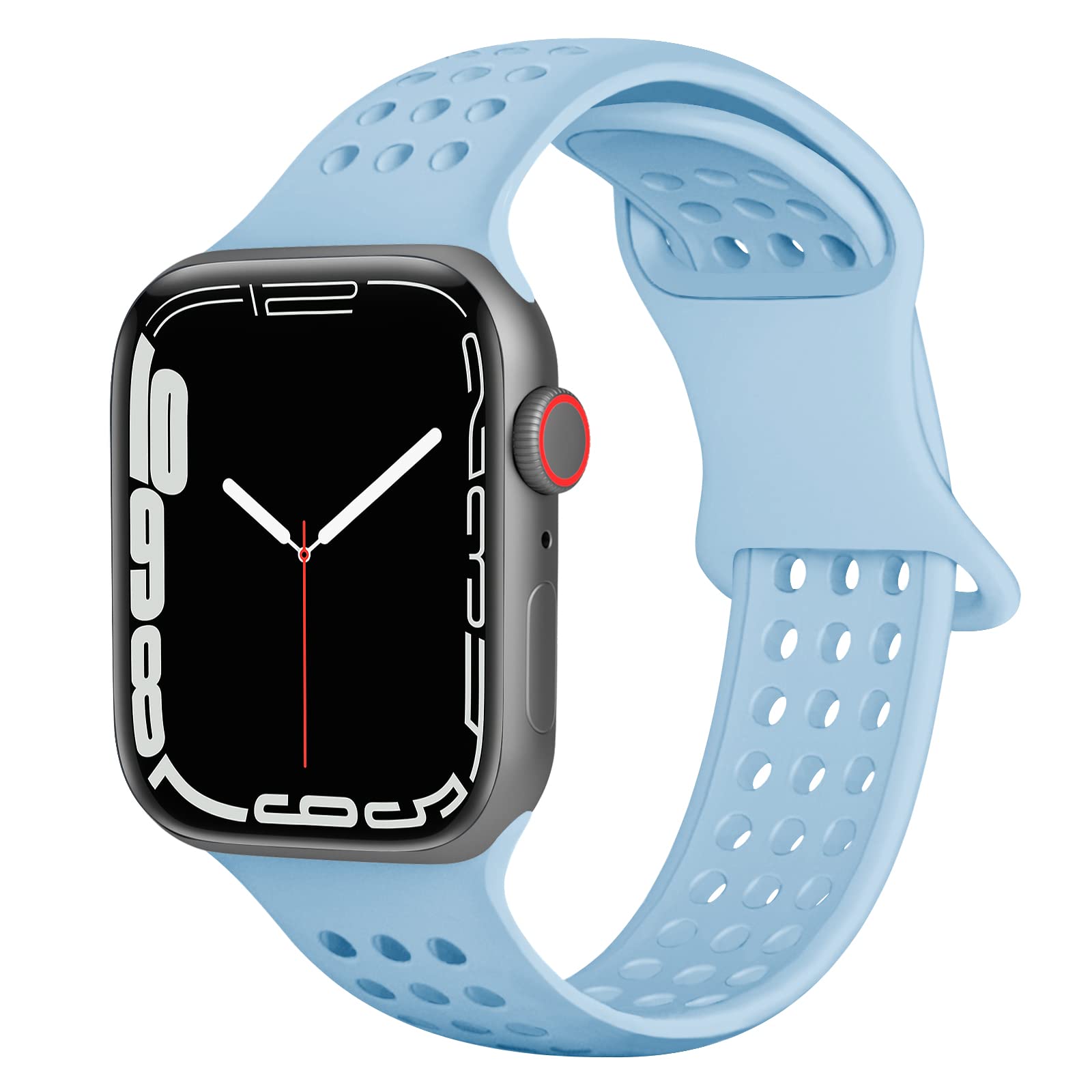 Lyfatz Sport Bands for Apple Watch 38mm 40mm 41mm 42mm 44mm 45mm 49mm - Breathable Soft Silicone Replacement Strap Compatible with iWatch Series SE Ultra 8 7 6 5 4 3 2 1 - Perfect for Running, Gym Workouts & Everyday Wear for Men & Women