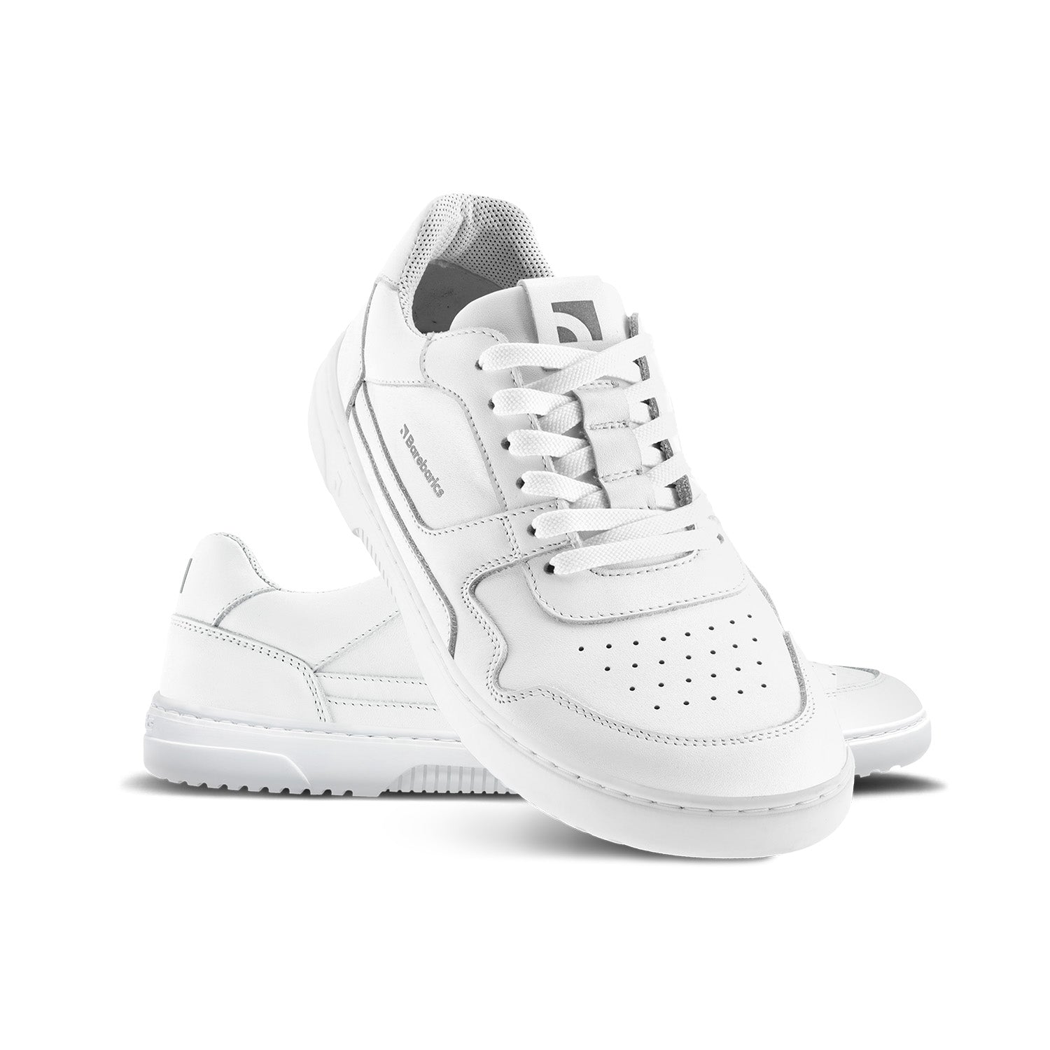 Barefoot Sneakers Barebarics Zing - All White Genuine Leather Minimalist Shoes for Men & Women | Perfect for Running, Gym & Everyday Comfort